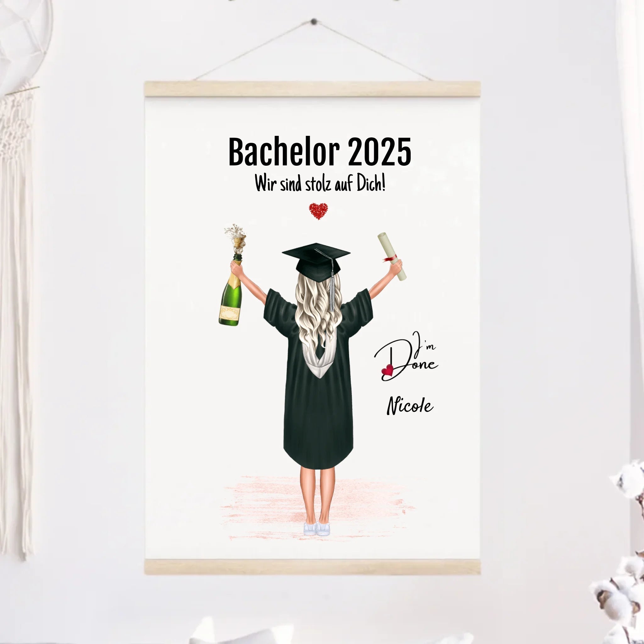 Geschenk Bachelor Studium Abschluss Leinwandbild - Cantty