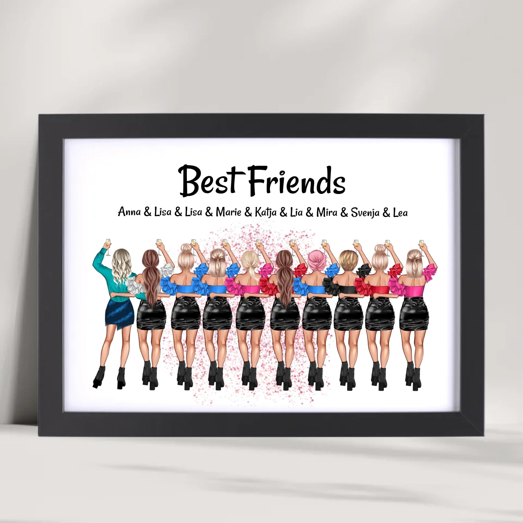 Geschenk Beste Freundin Poster personalisiert für 10 Personen - Cantty