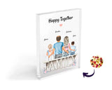 Geschenk Familie Bild mit Kinder Acrylglas Konfetti personalisiert - Cantty