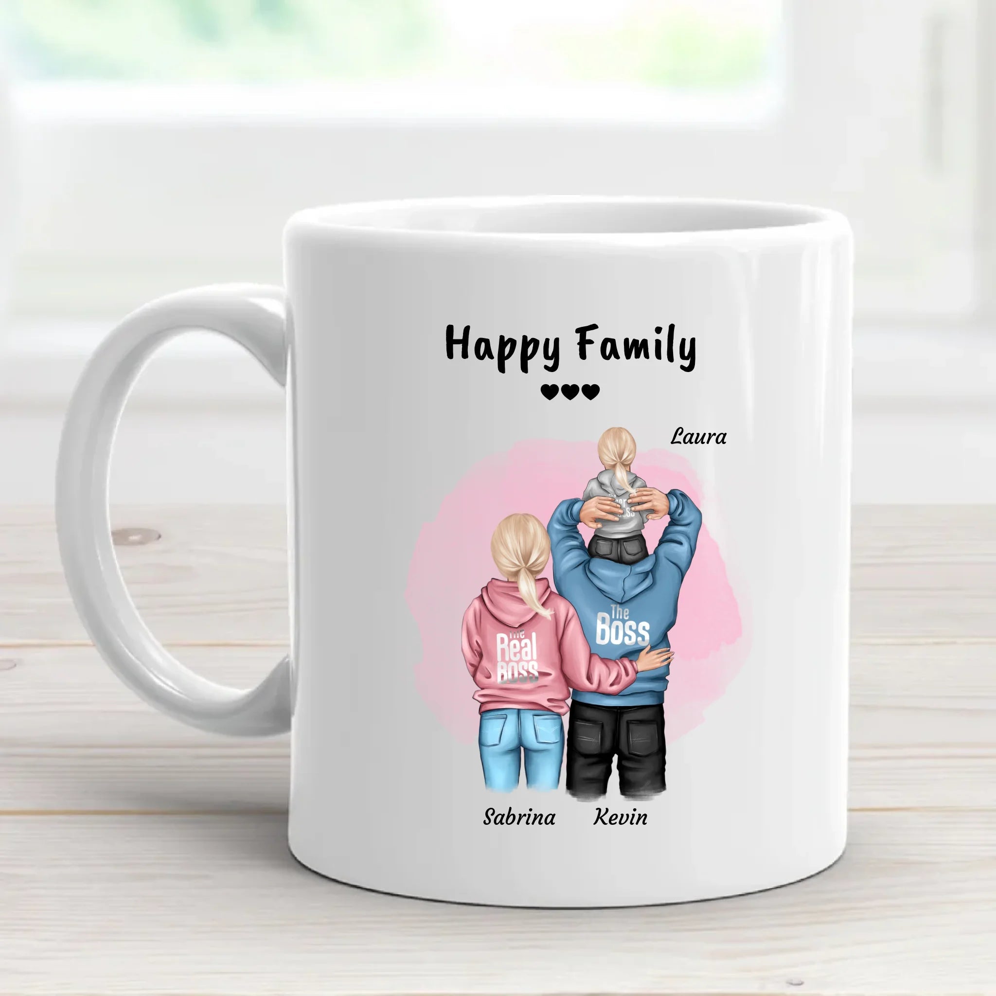 Geschenk Familie Tasse mit Kind Junge oder Mädchen - Cantty