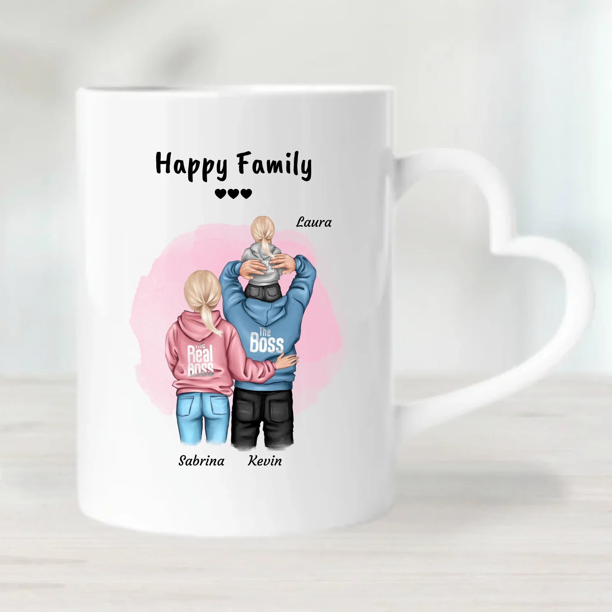 Geschenk Familie Tasse mit Kind Junge oder Mädchen - Cantty