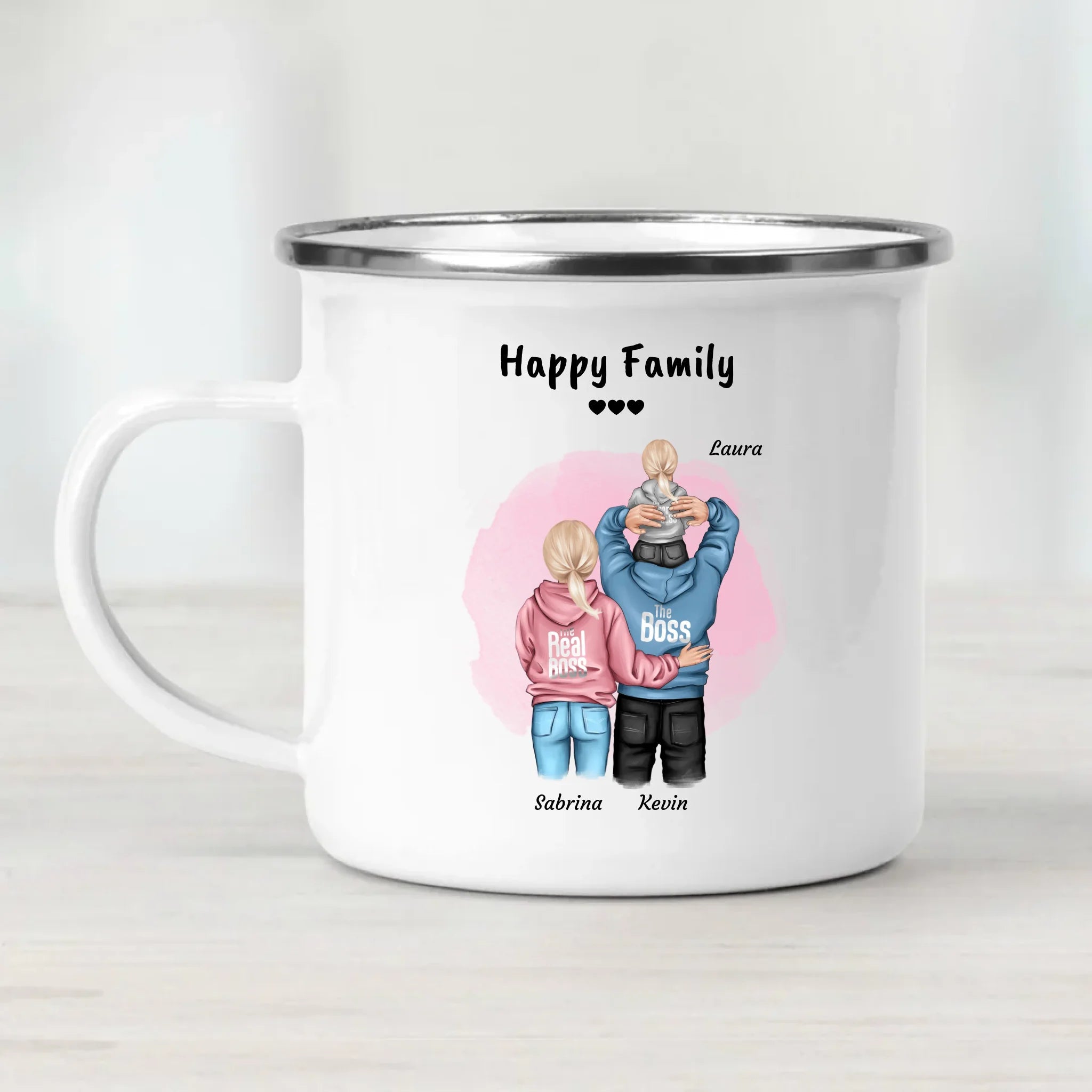 Geschenk Familie Tasse mit Kind Junge oder Mädchen - Cantty