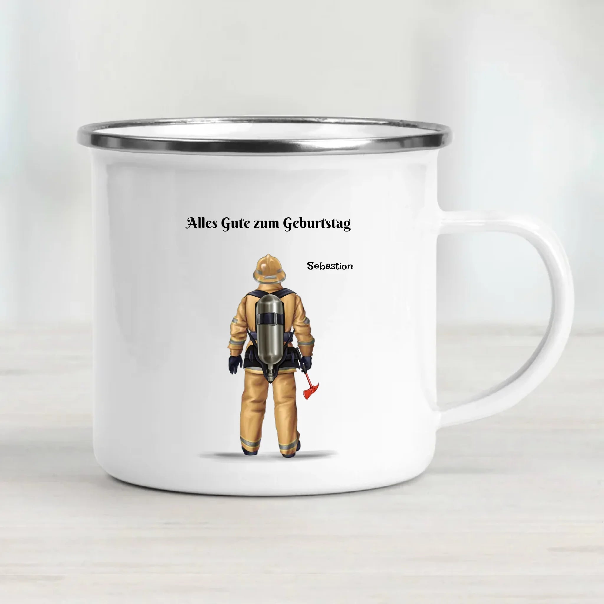 Geschenk Feuerwehrmann Tasse zum Geburtstag personalisiert - Cantty