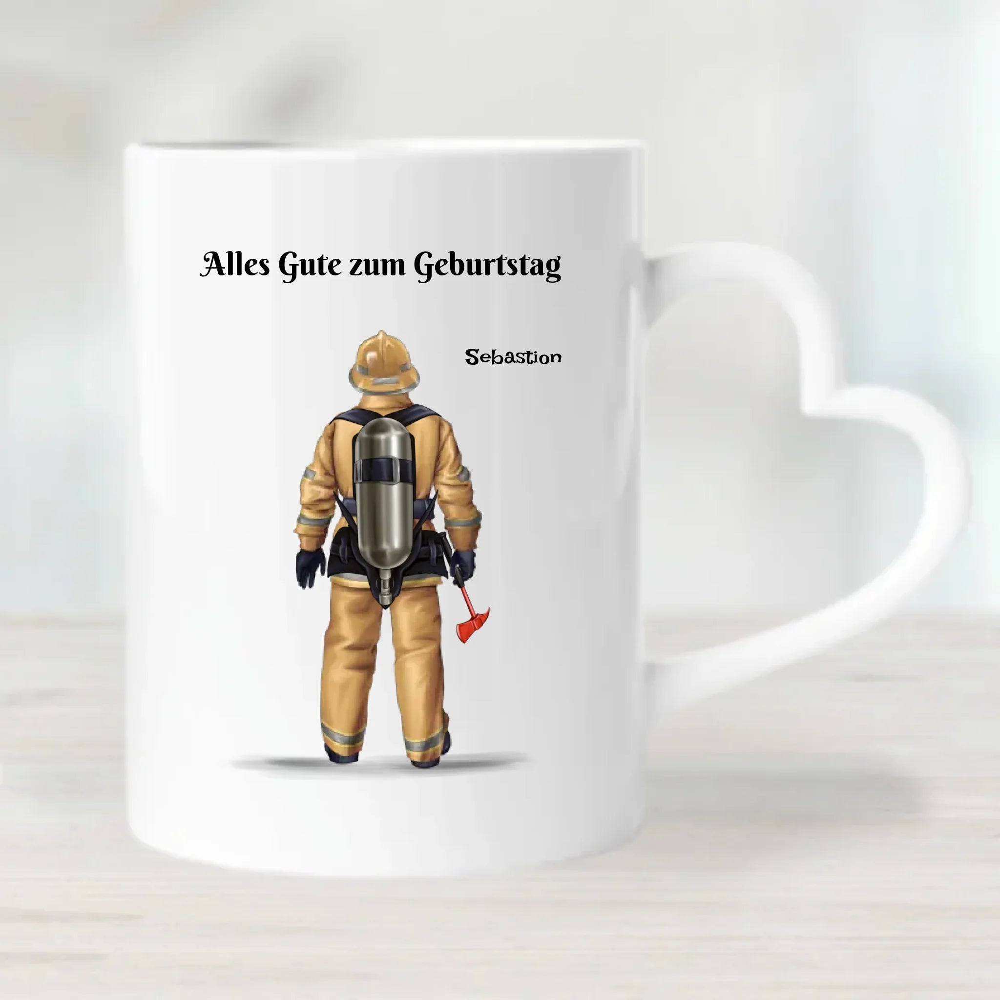 Geschenk Feuerwehrmann Tasse zum Geburtstag personalisiert - Cantty