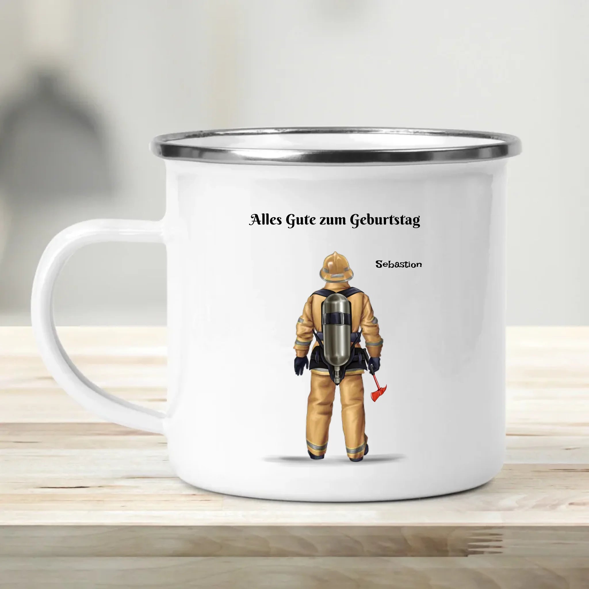 Geschenk Feuerwehrmann Tasse zum Geburtstag personalisiert - Cantty