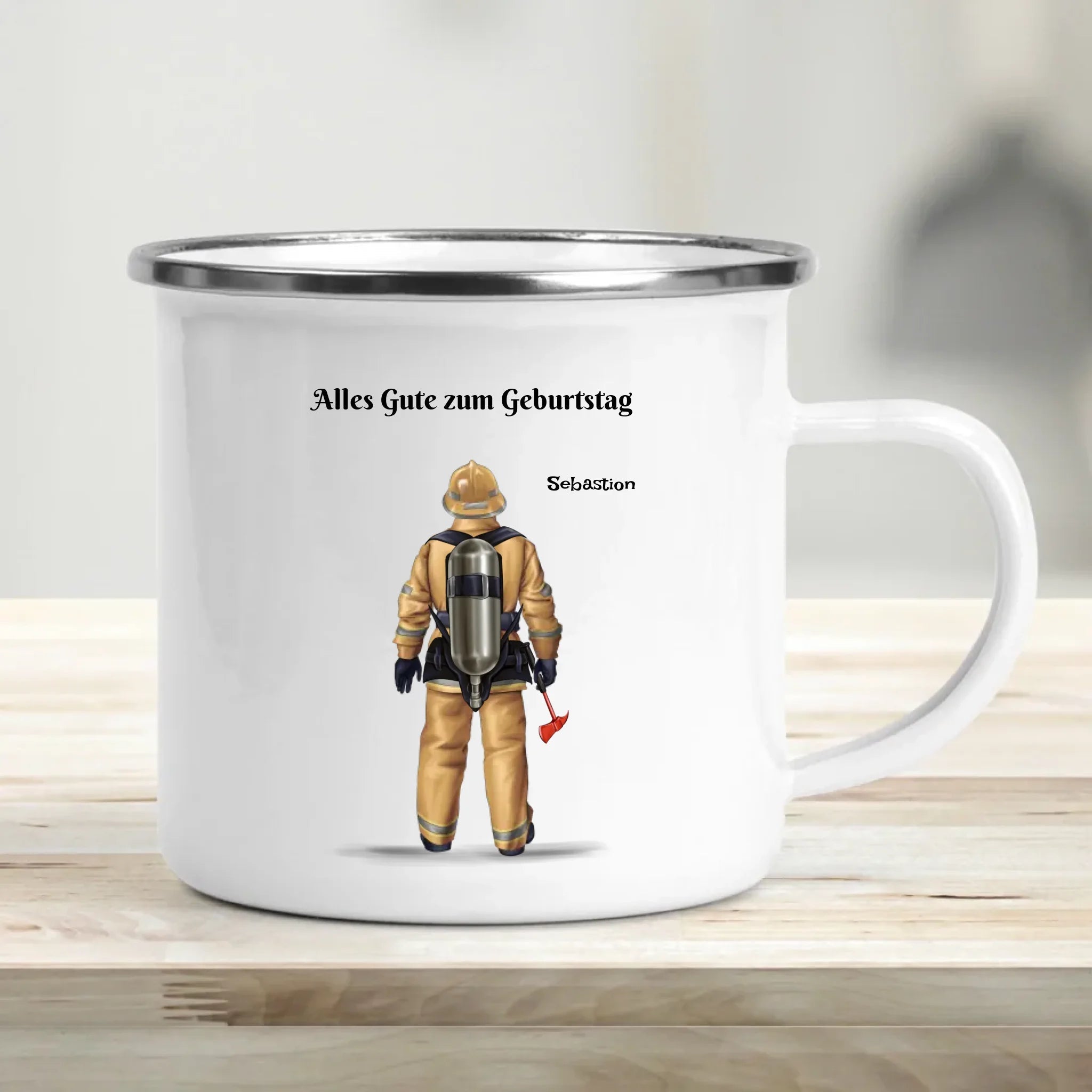 Geschenk Feuerwehrmann Tasse zum Geburtstag personalisiert - Cantty