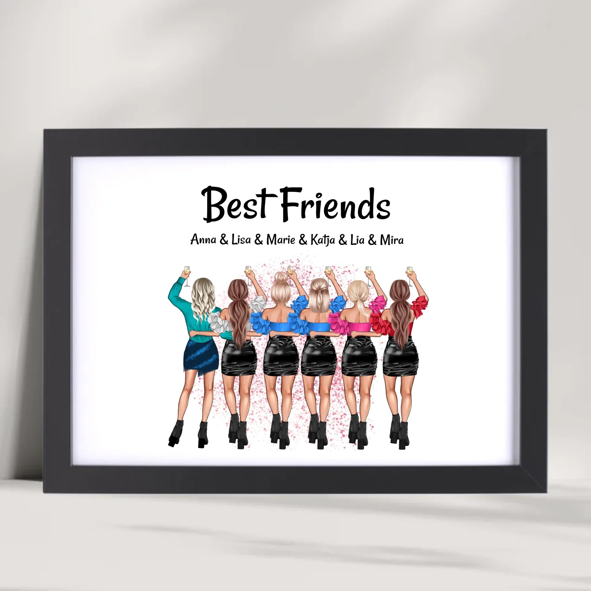Geschenk für 6 Freundinnen Poster & Bild personalisiert - Cantty