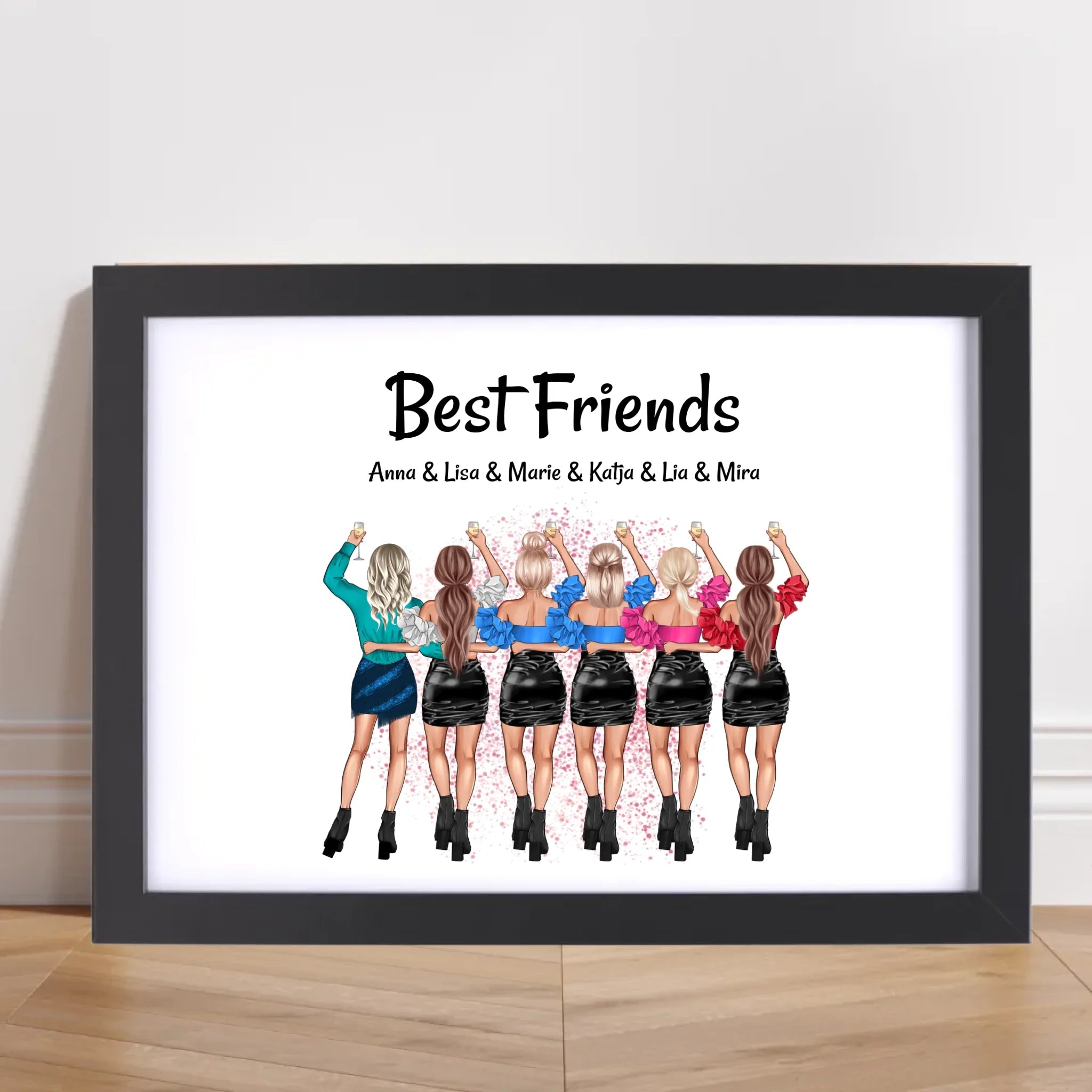 Geschenk für 6 Freundinnen Poster & Bild personalisiert - Cantty