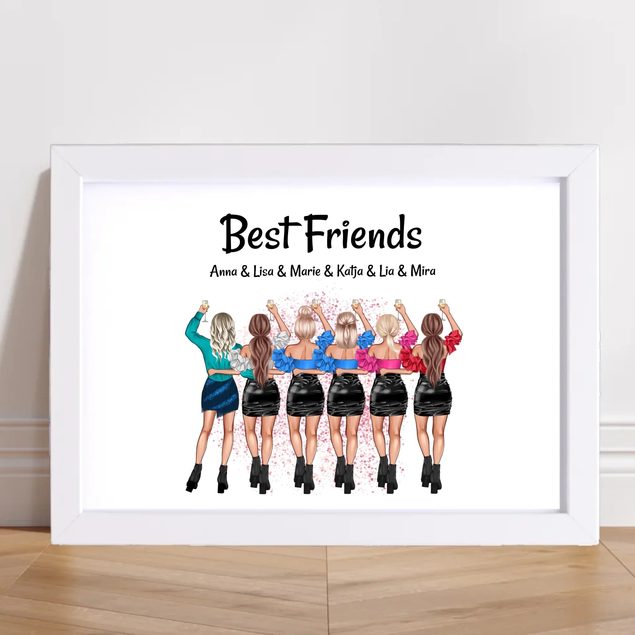 Geschenk für 6 Freundinnen Poster & Bild personalisiert - Cantty