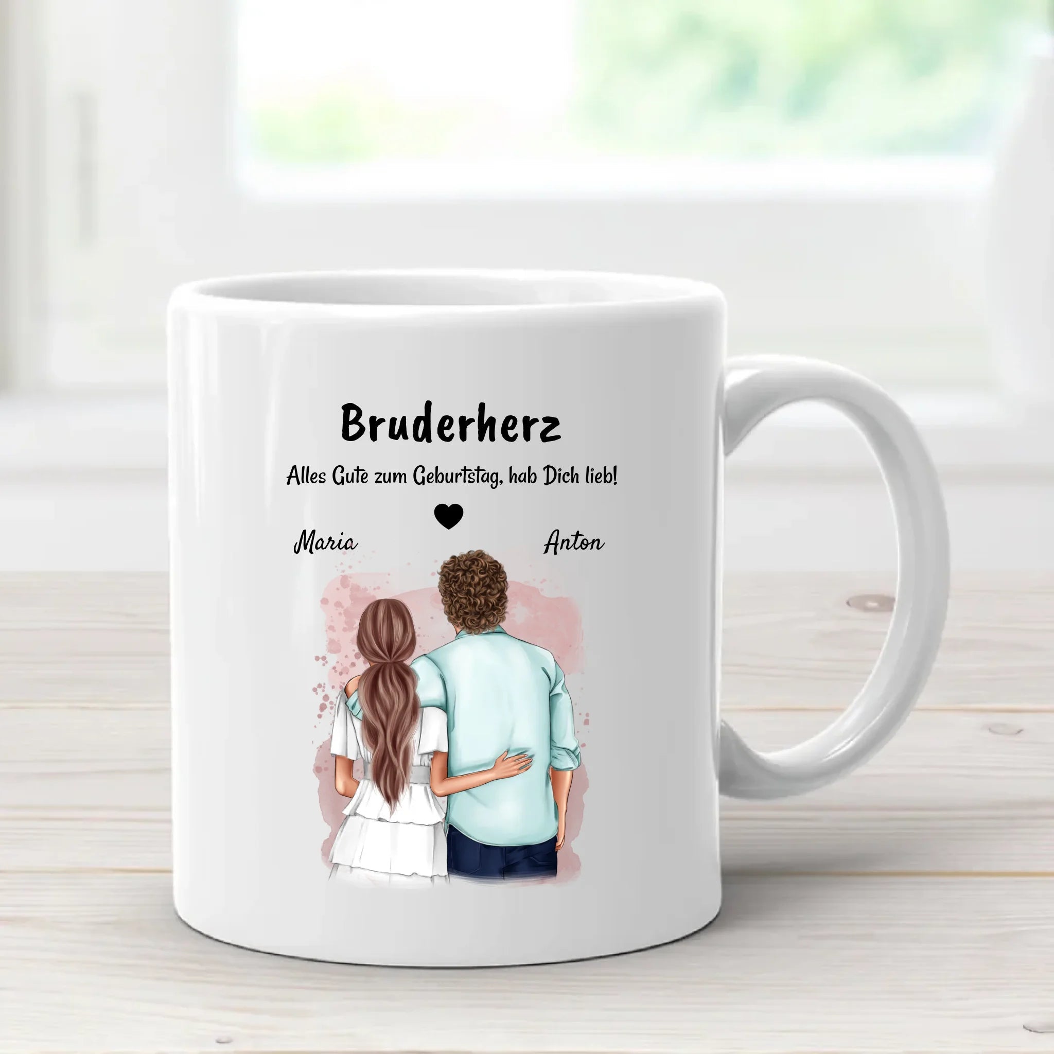 Geschenk für Bruder Geburtstag Tasse von Schwester personalisiert - Cantty