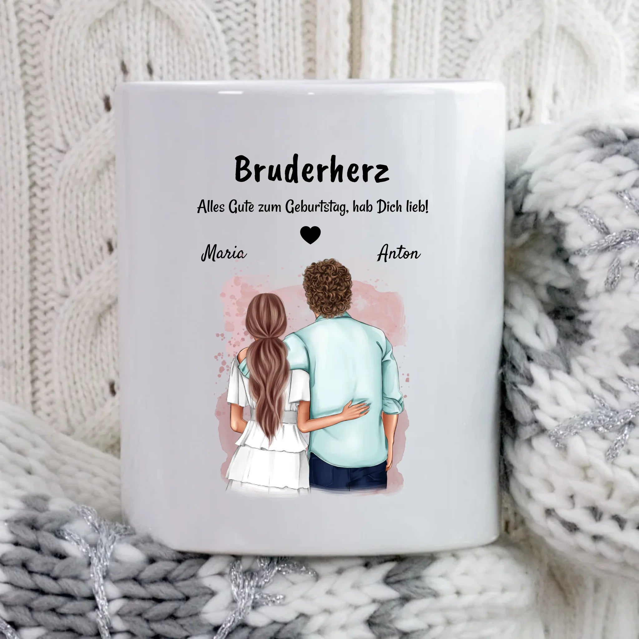 Geschenk für Bruder Geburtstag Tasse von Schwester personalisiert - Cantty