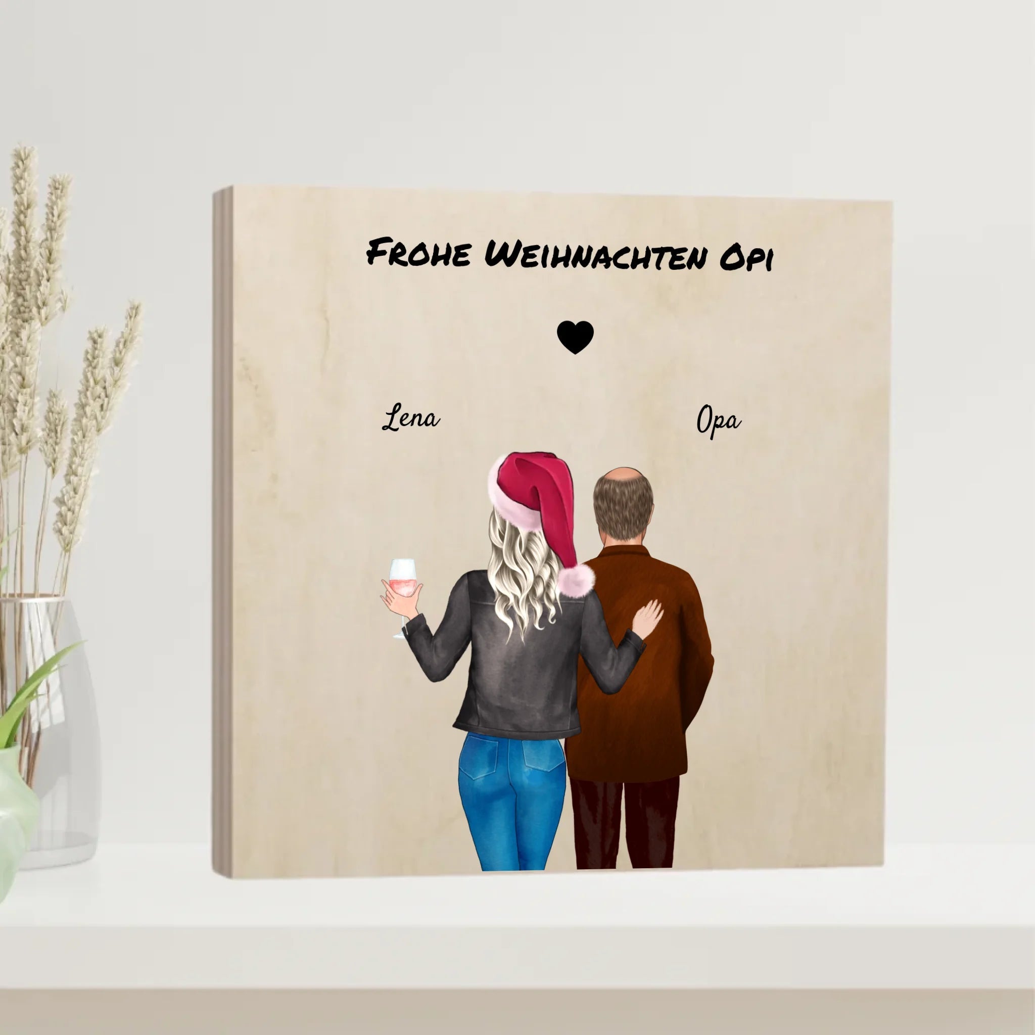 Geschenk für Opa Holzbild personalisiert Weihnachten - Cantty