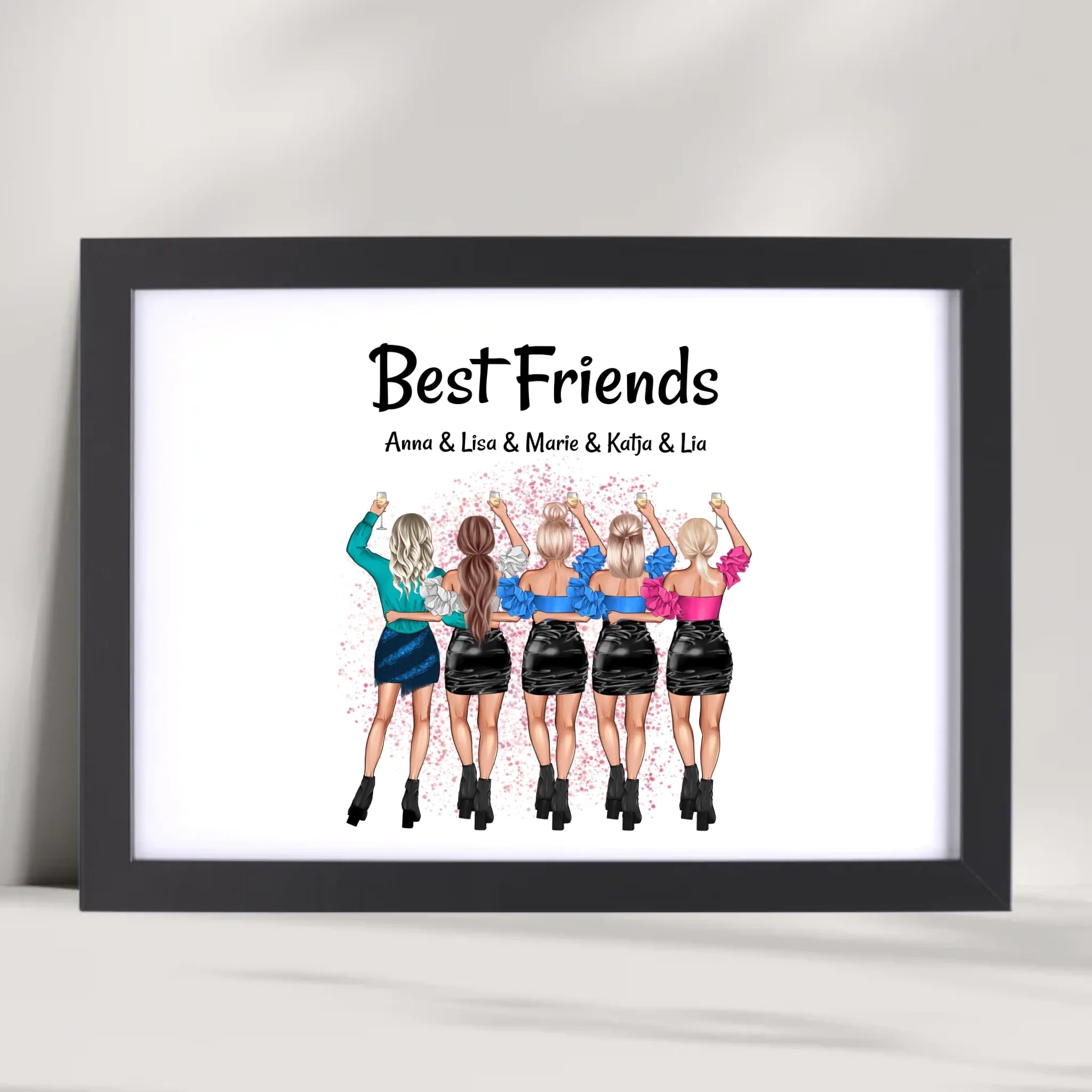 Geschenk Idee für 5 Freundinnen Poster personalisiert - Cantty