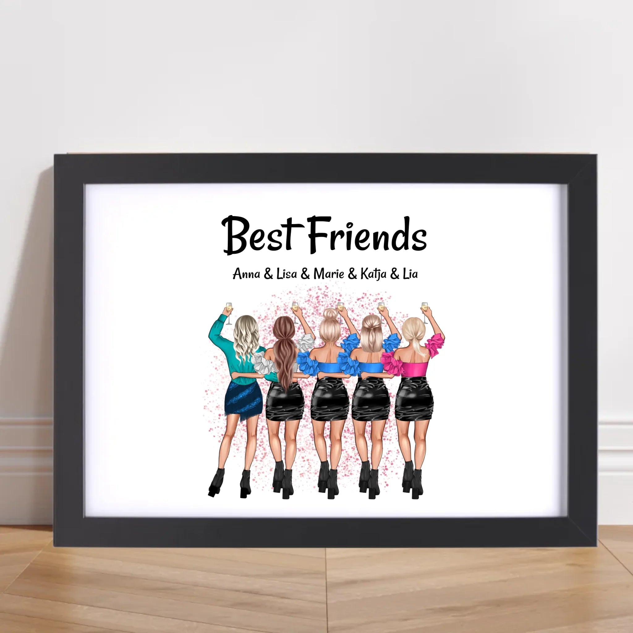 Geschenk Idee für 5 Freundinnen Poster personalisiert - Cantty