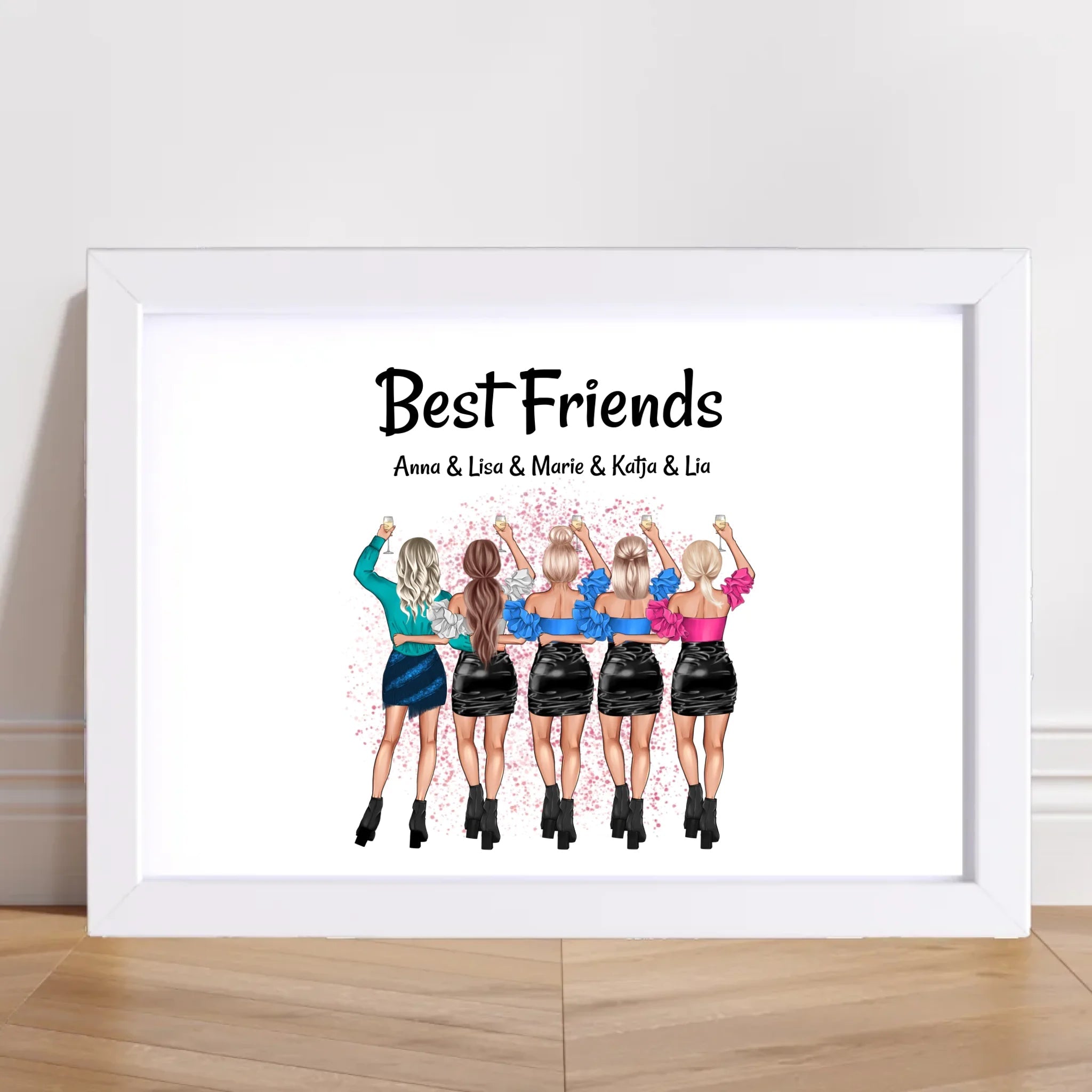 Geschenk Idee für 5 Freundinnen Poster personalisiert - Cantty