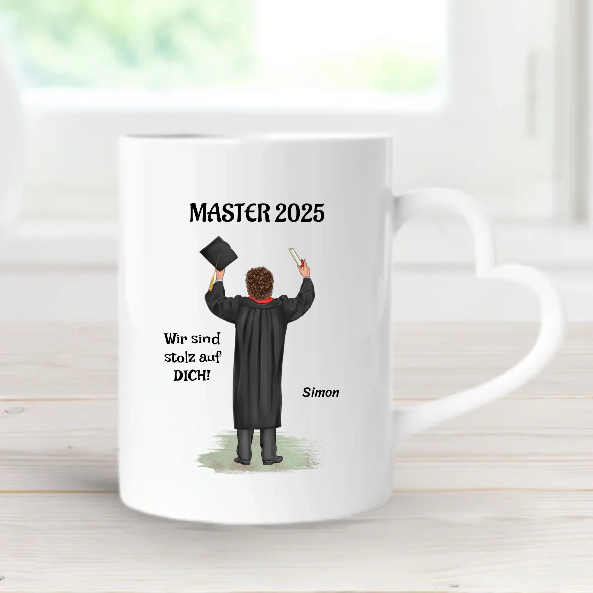 Geschenk Master Abschluss Tasse Junge personalisiert - Cantty