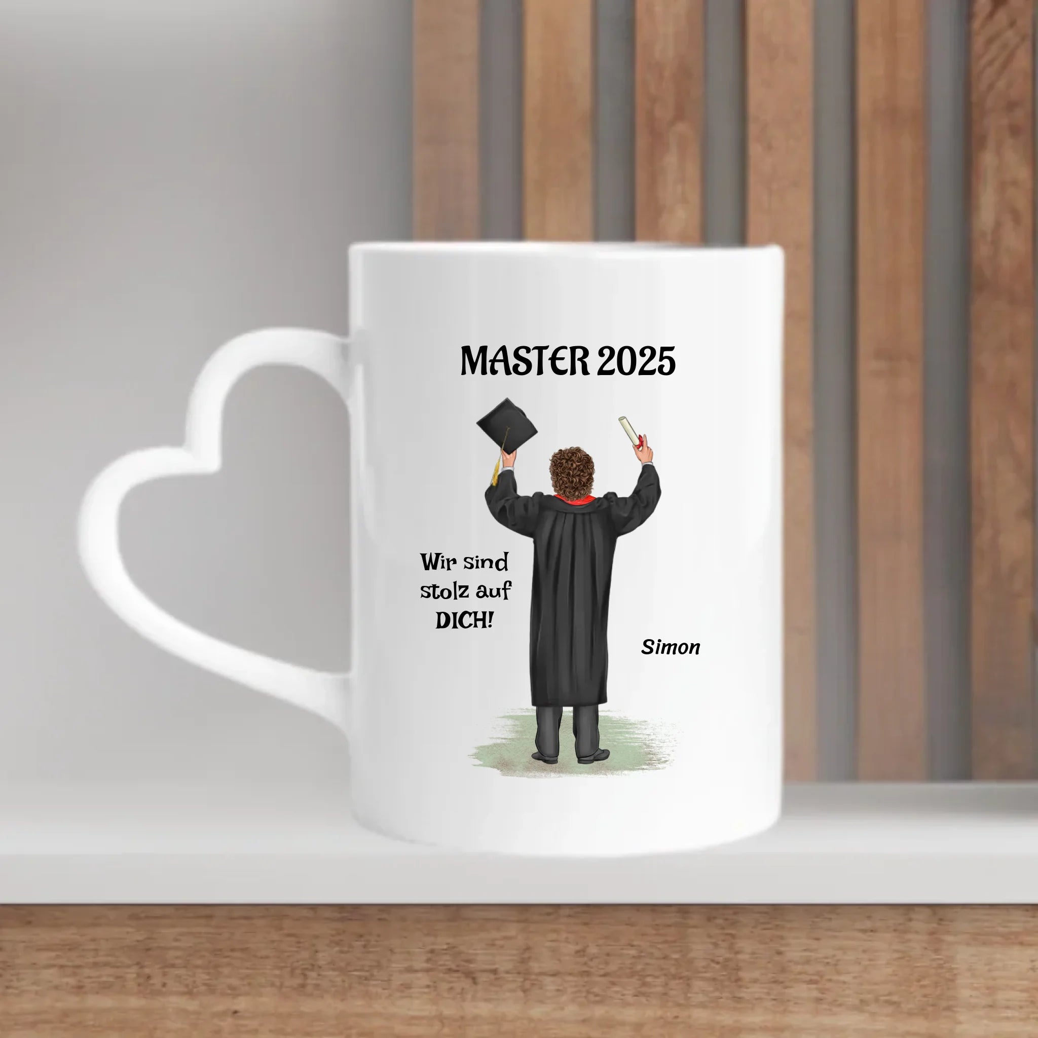 Geschenk Master Abschluss Tasse Junge personalisiert - Cantty