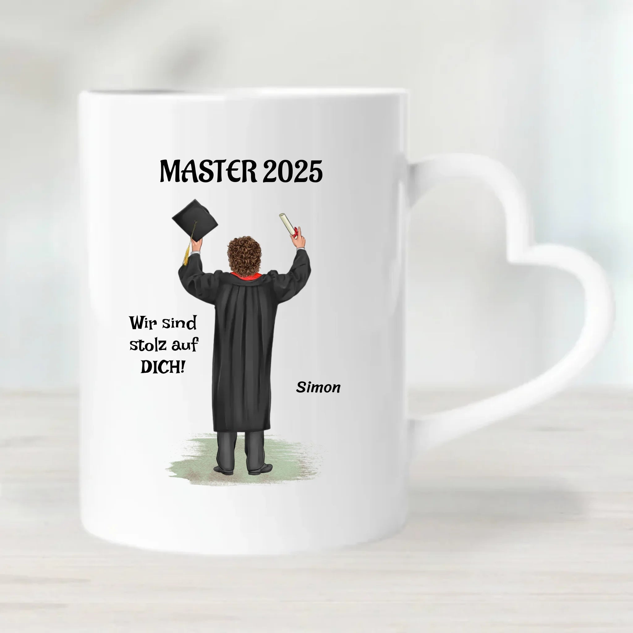Geschenk Master Abschluss Tasse Junge personalisiert - Cantty