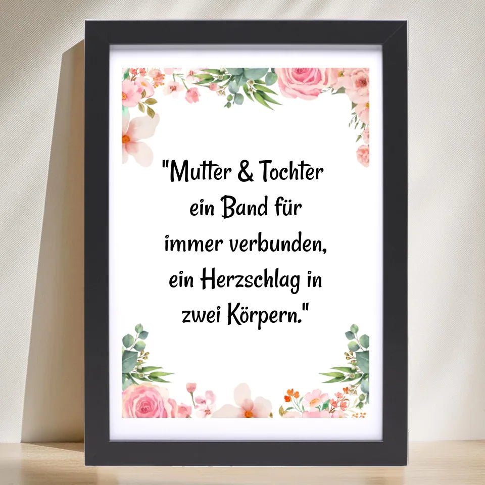 Geschenk Mutter Tochter Spruch Poster personalisiert - Cantty