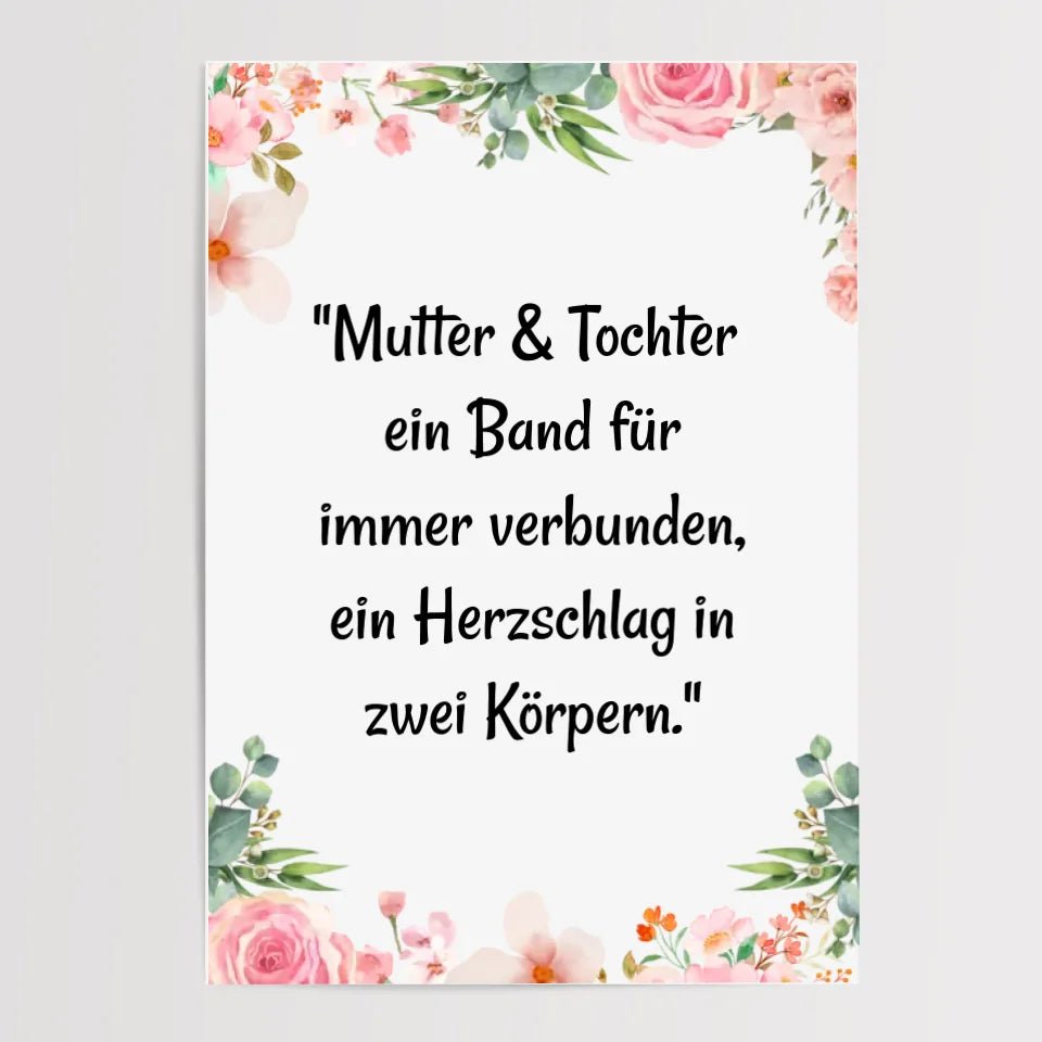 Geschenk Mutter Tochter Spruch Poster personalisiert - Cantty