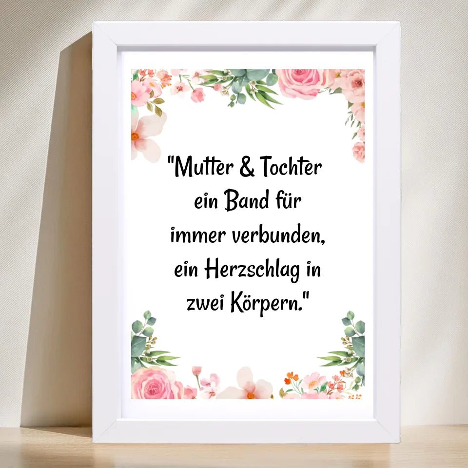Geschenk Mutter Tochter Spruch Poster personalisiert - Cantty