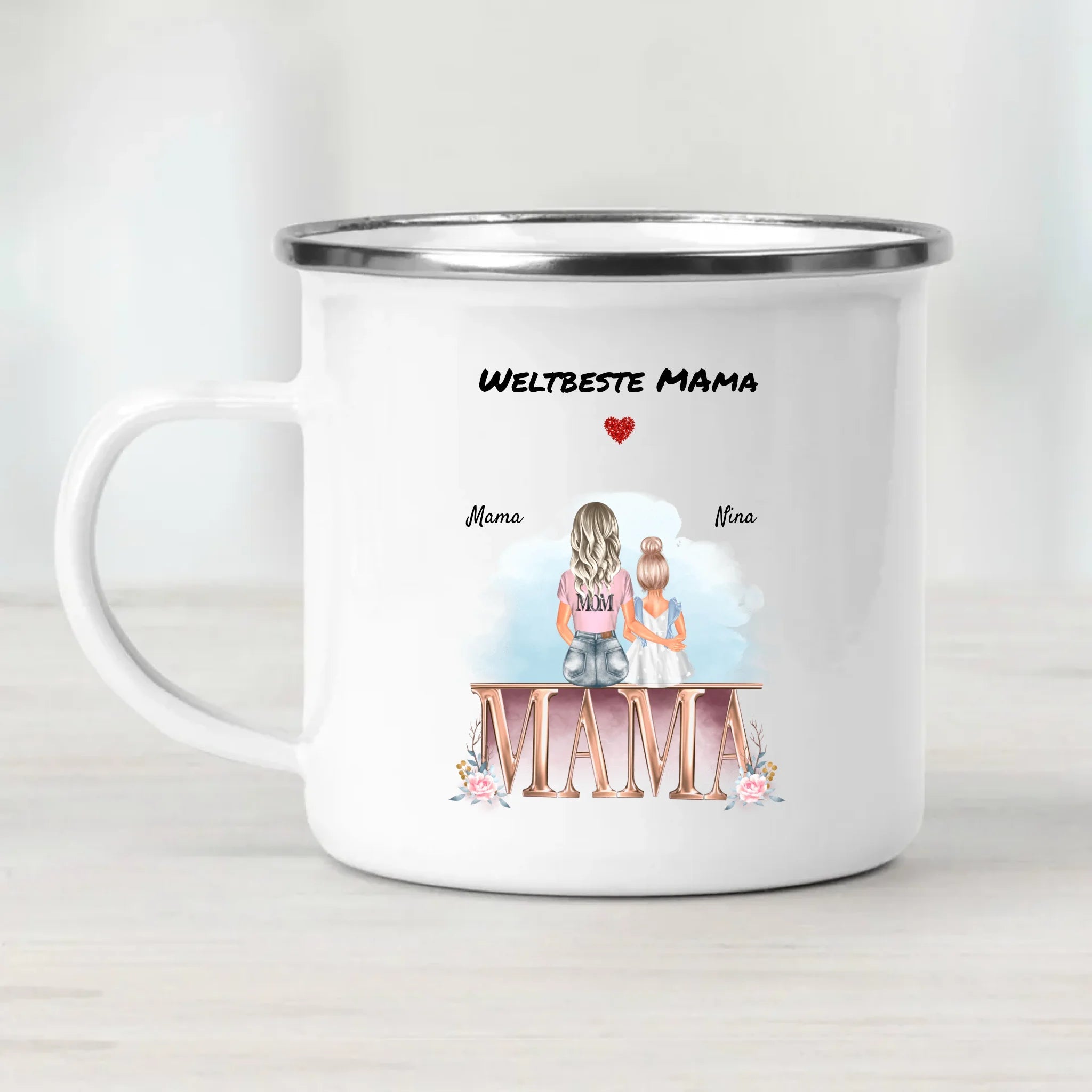 Geschenk Mutter und kleine Tochter Tasse personalisiert - Cantty