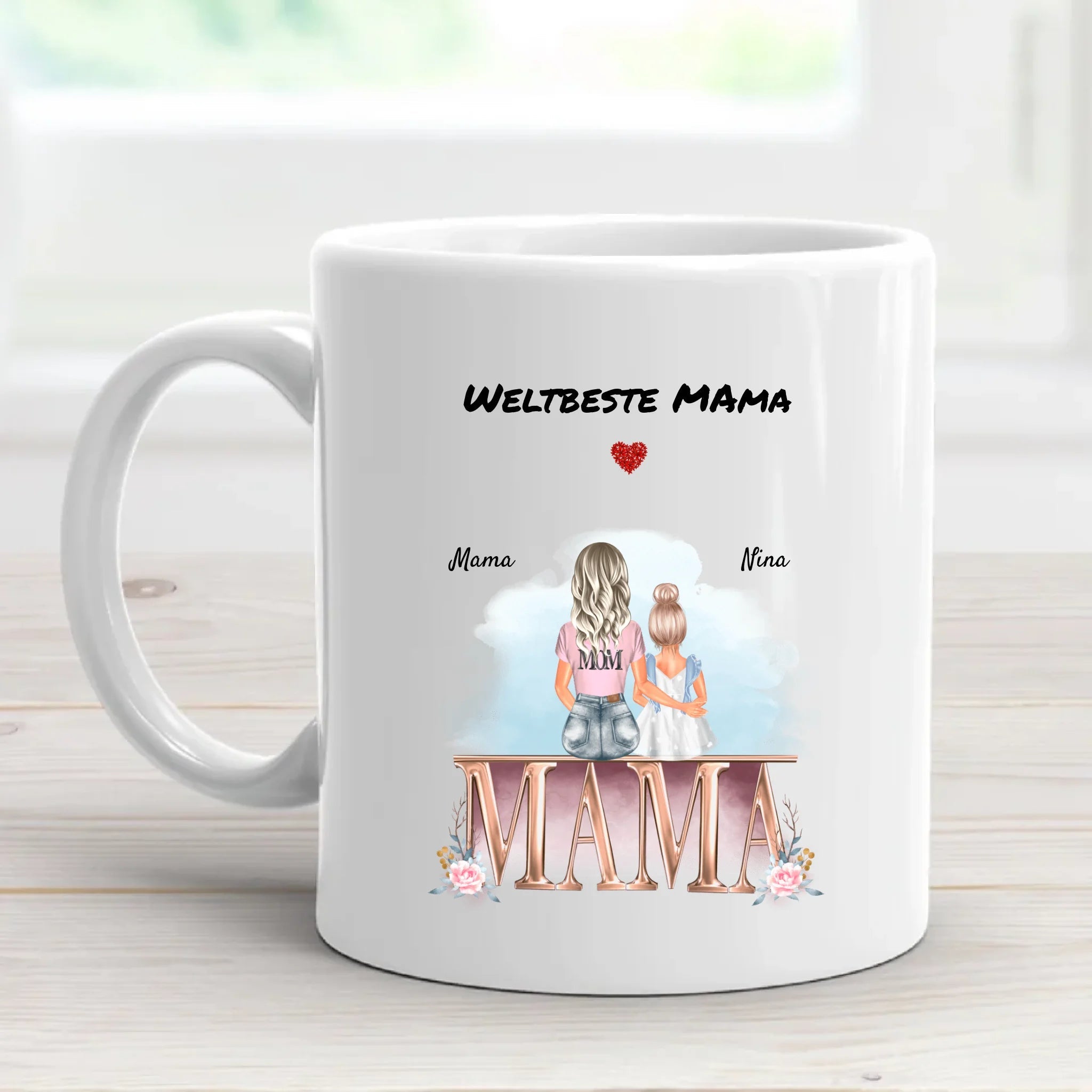 Geschenk Mutter und kleine Tochter Tasse personalisiert - Cantty