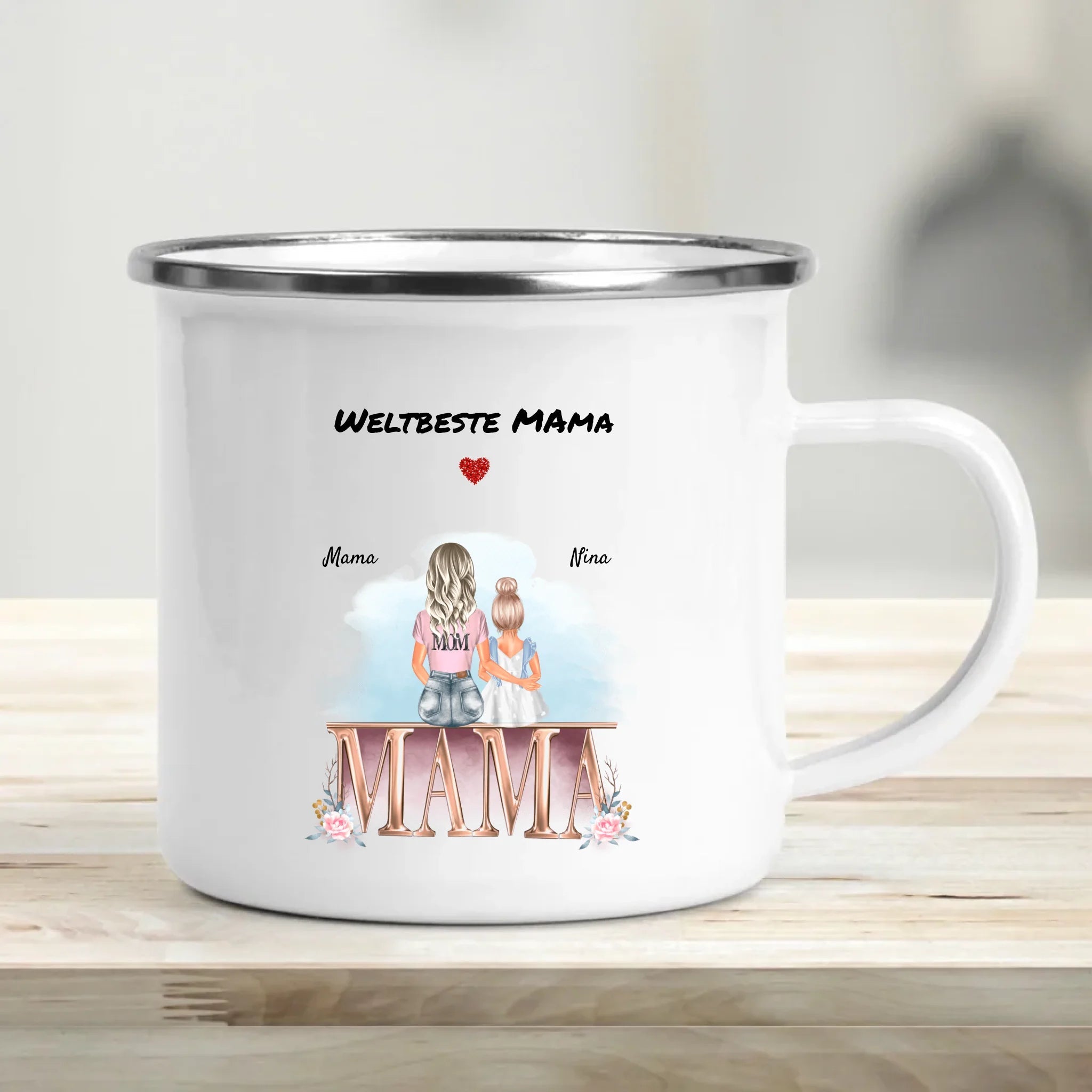 Geschenk Mutter und kleine Tochter Tasse personalisiert - Cantty