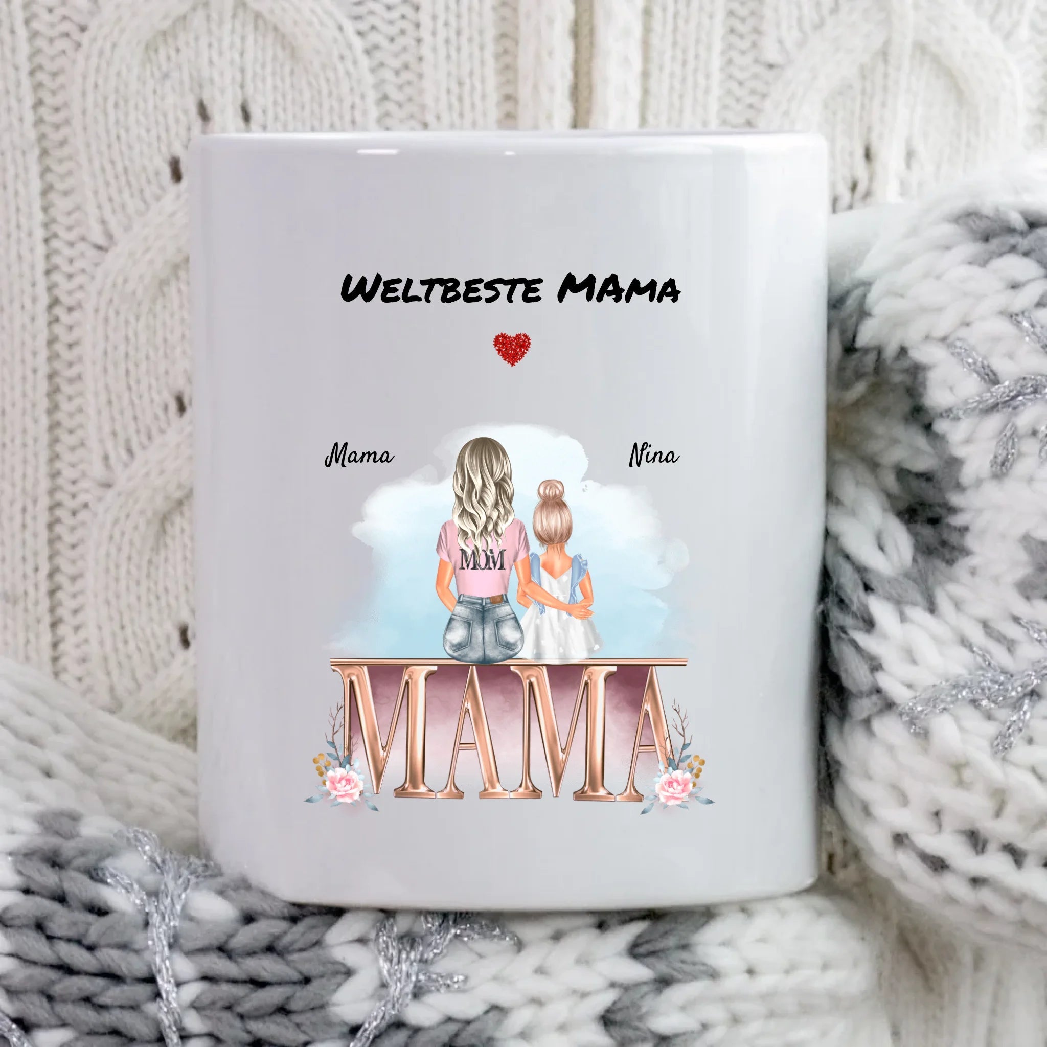 Geschenk Mutter und kleine Tochter Tasse personalisiert - Cantty