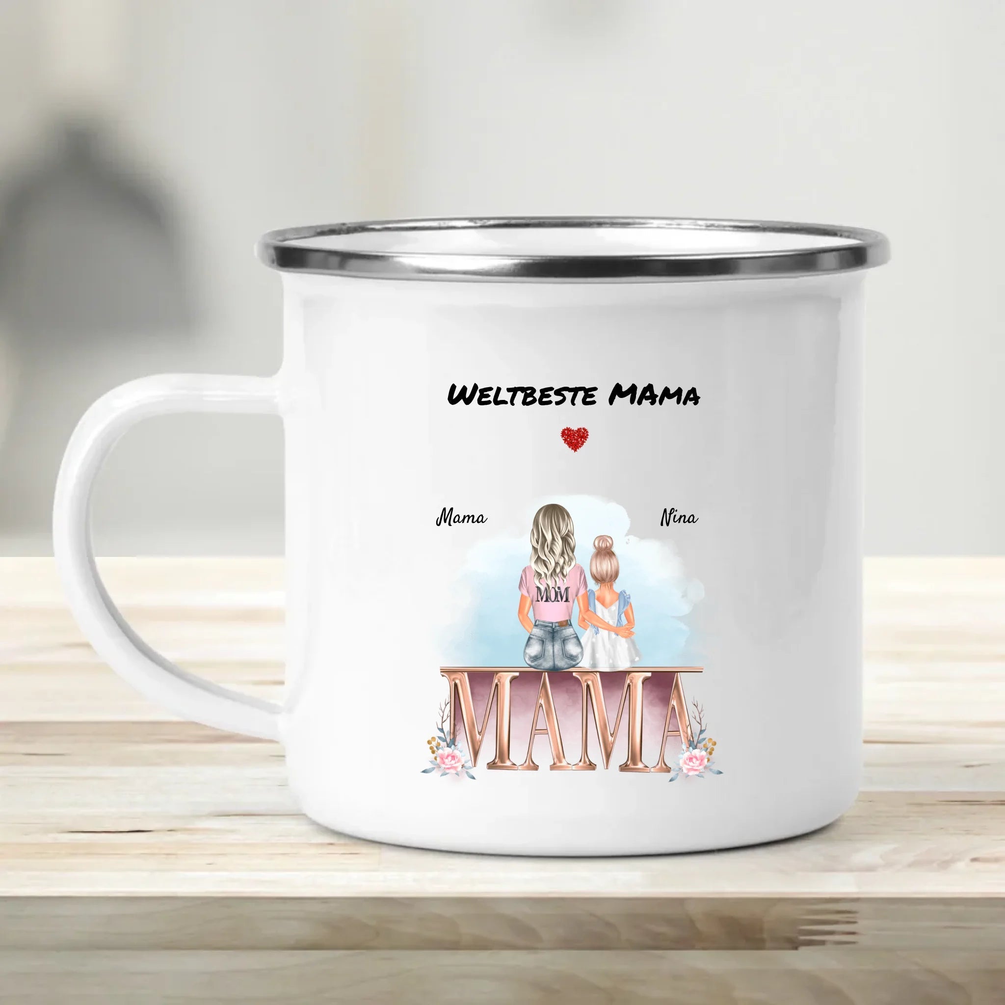 Geschenk Mutter und kleine Tochter Tasse personalisiert - Cantty
