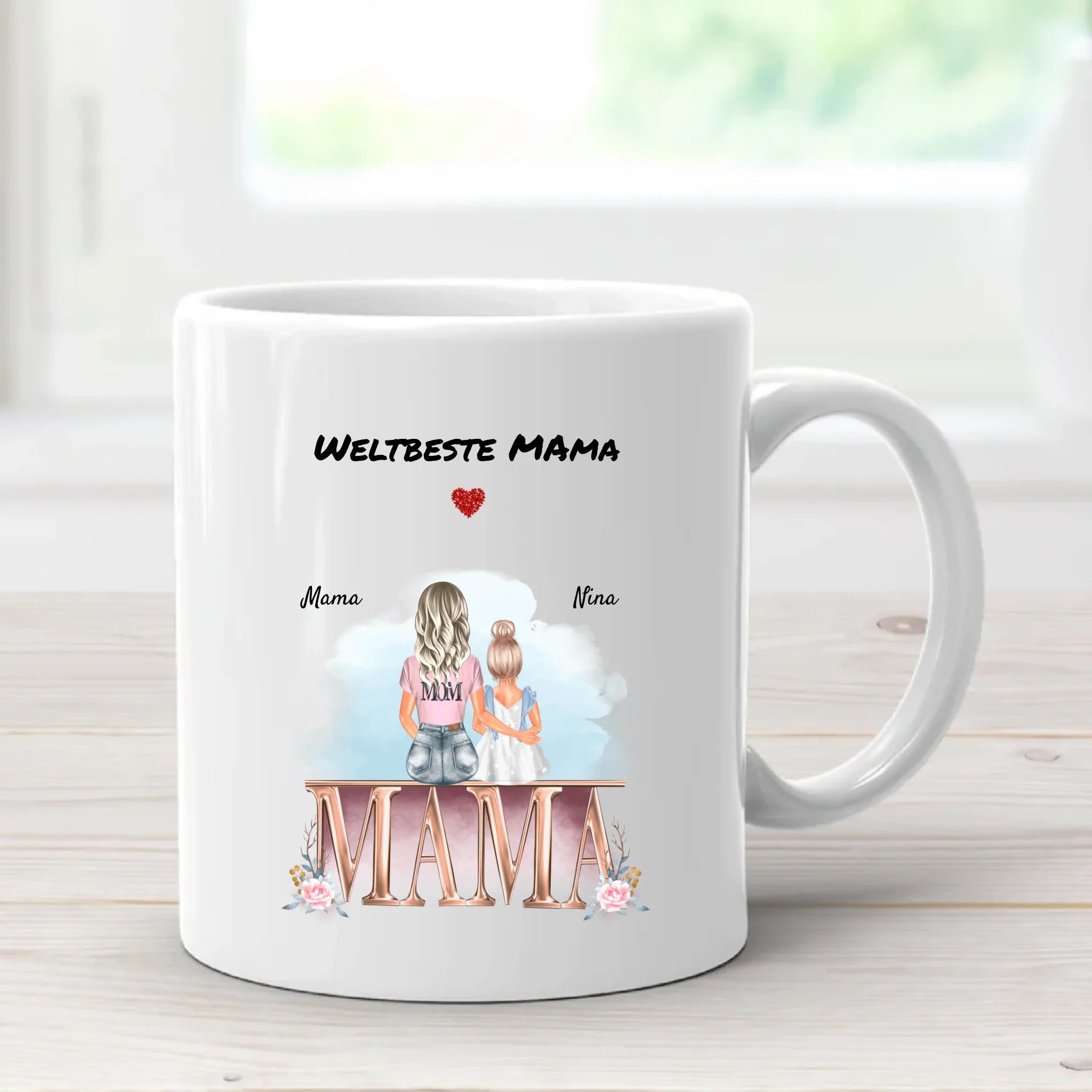 Geschenk Mutter und kleine Tochter Tasse personalisiert - Cantty