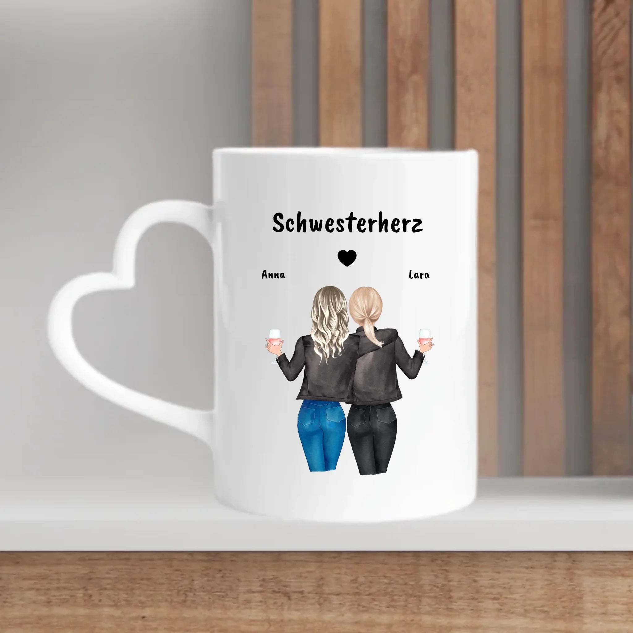 Geschenk Schwester Tasse personalisiert mit Namen - Cantty
