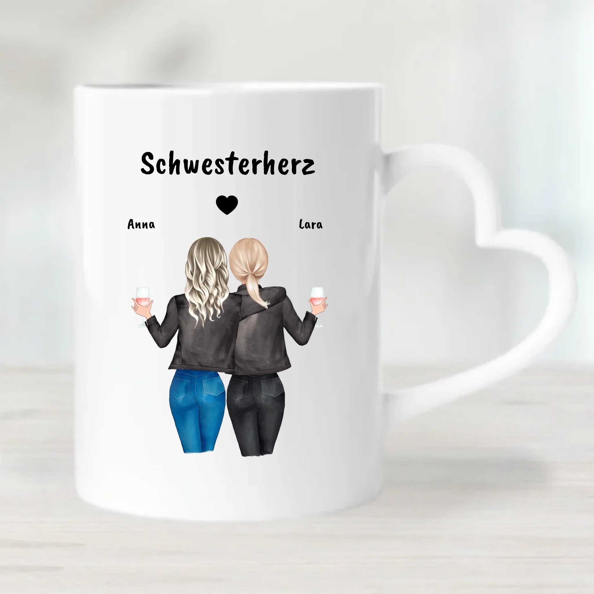 Geschenk Schwester Tasse personalisiert mit Namen - Cantty