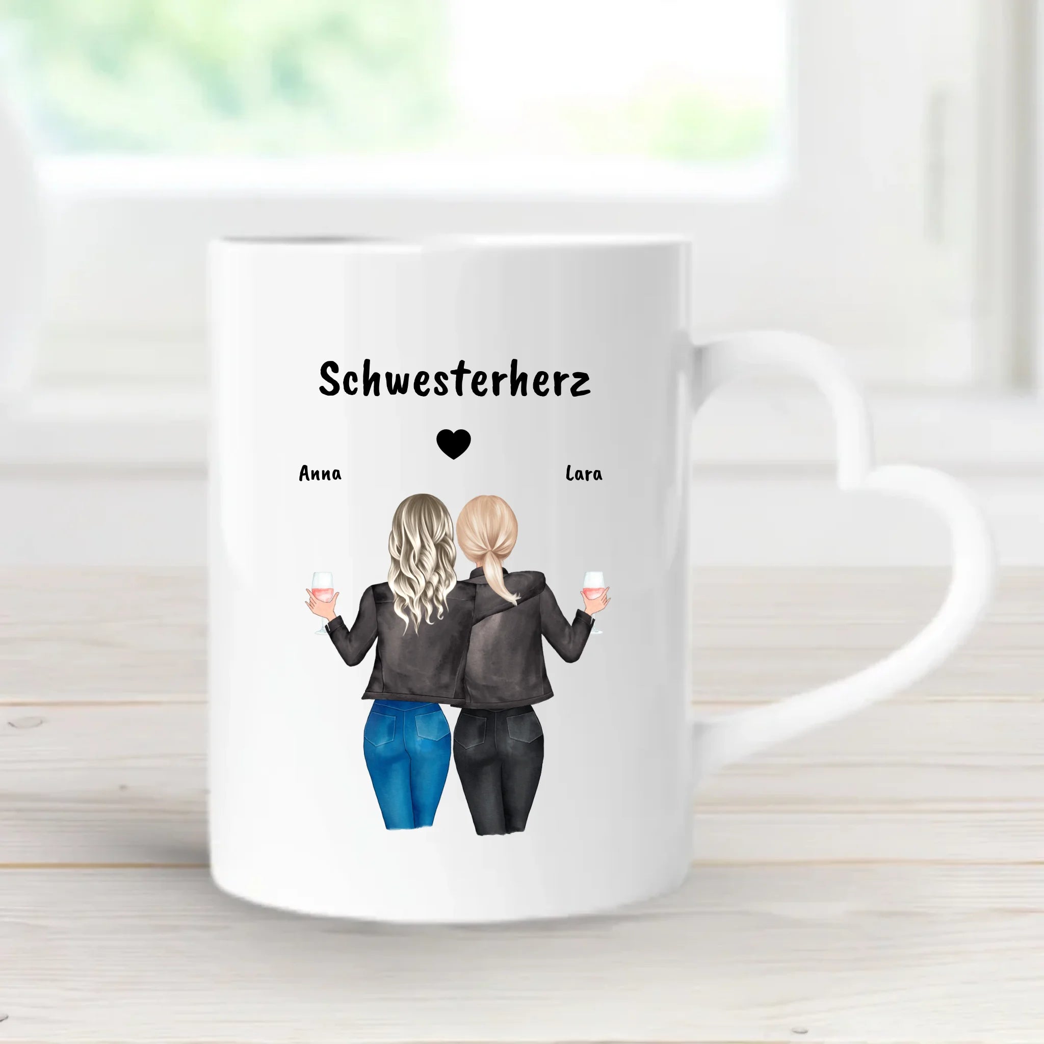 Geschenk Schwester Tasse personalisiert mit Namen - Cantty