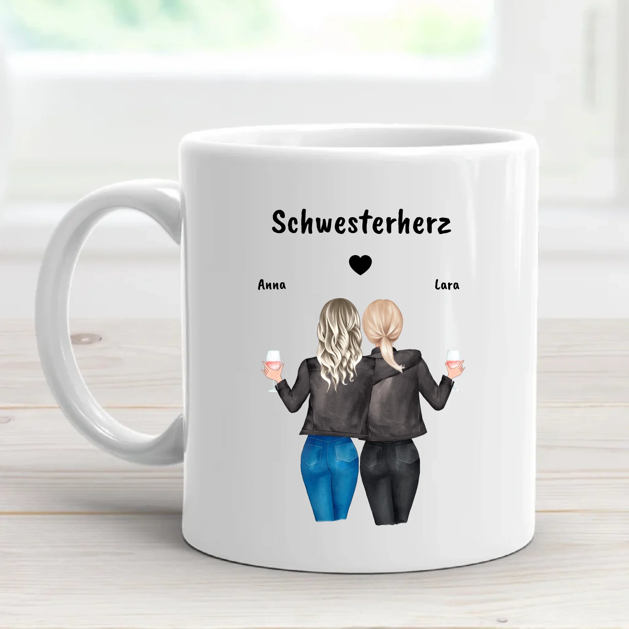 Geschenk Schwester Tasse personalisiert mit Namen - Cantty