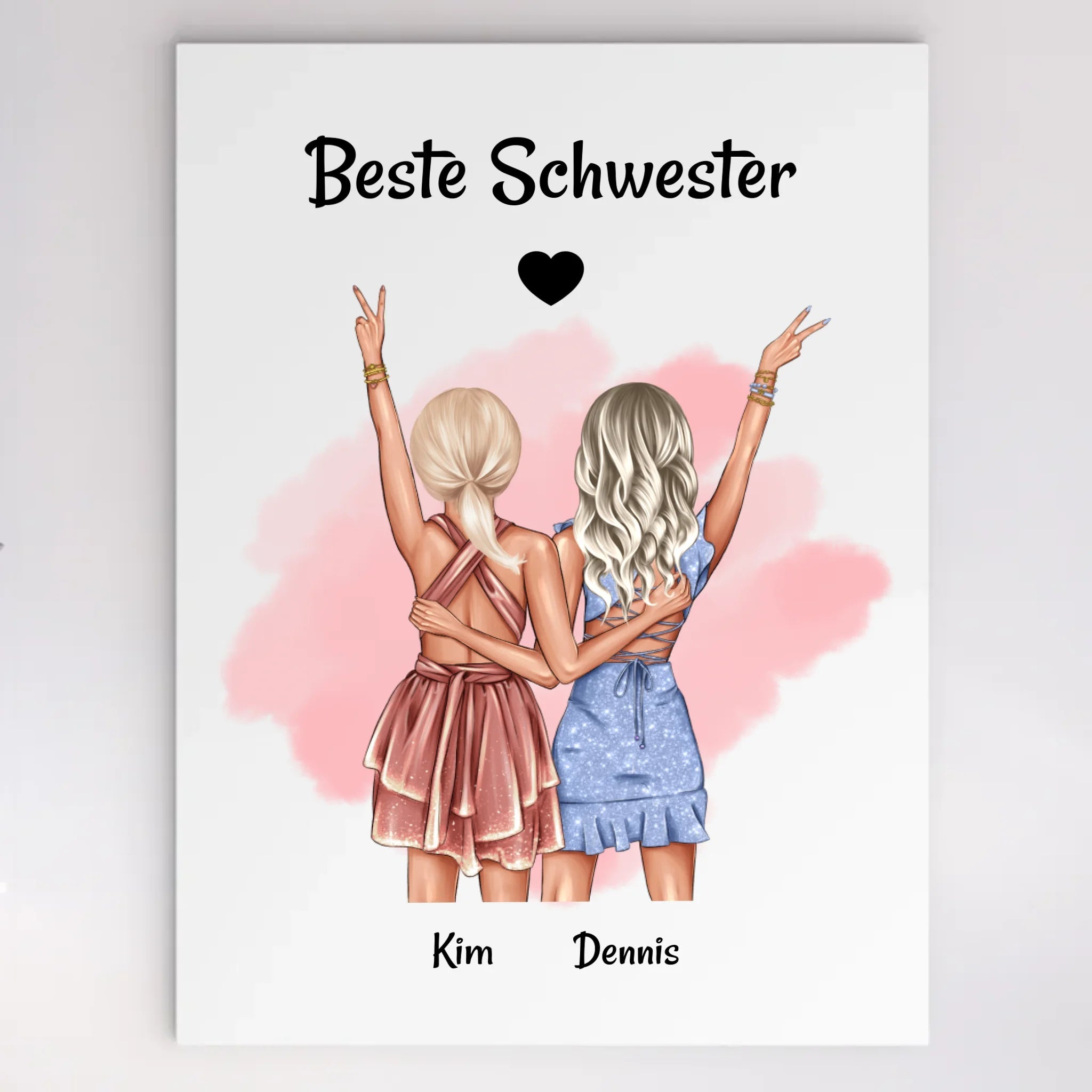 Geschenk Schwesterherz Acrylglas Bild - Cantty