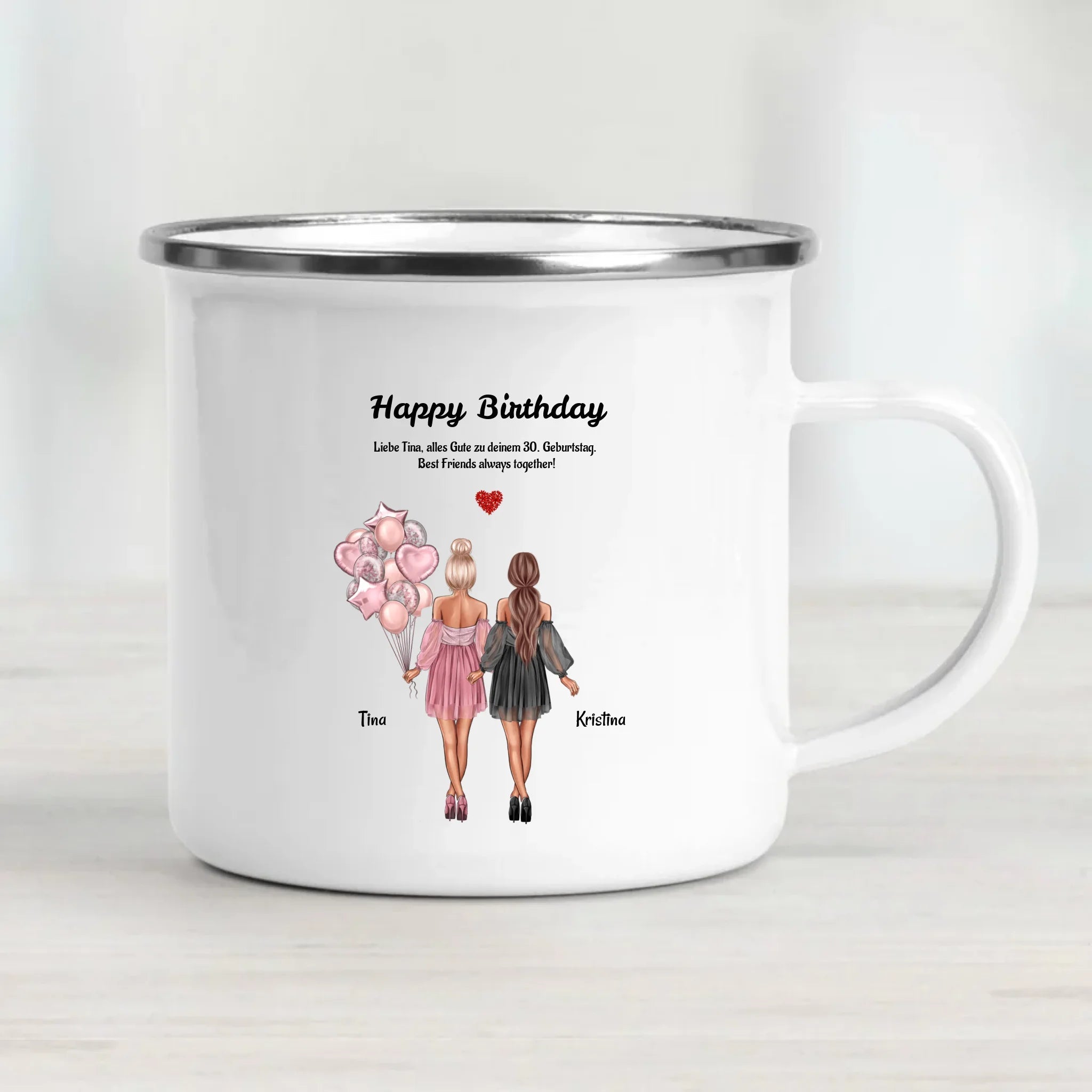 Geschenk Tasse für 2 Freundinnen zum Geburtstag personalisiert gestalten - Cantty