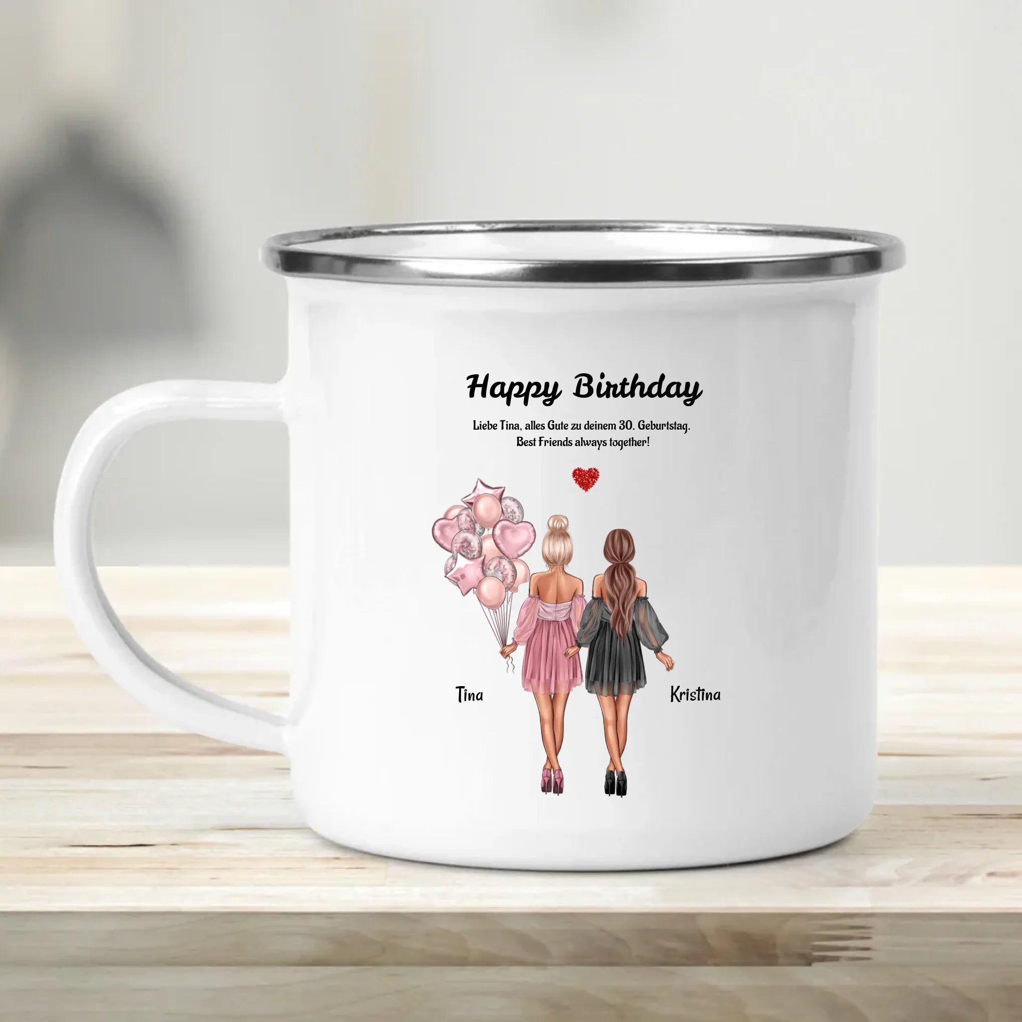 Geschenk Tasse für 2 Freundinnen zum Geburtstag personalisiert gestalten - Cantty