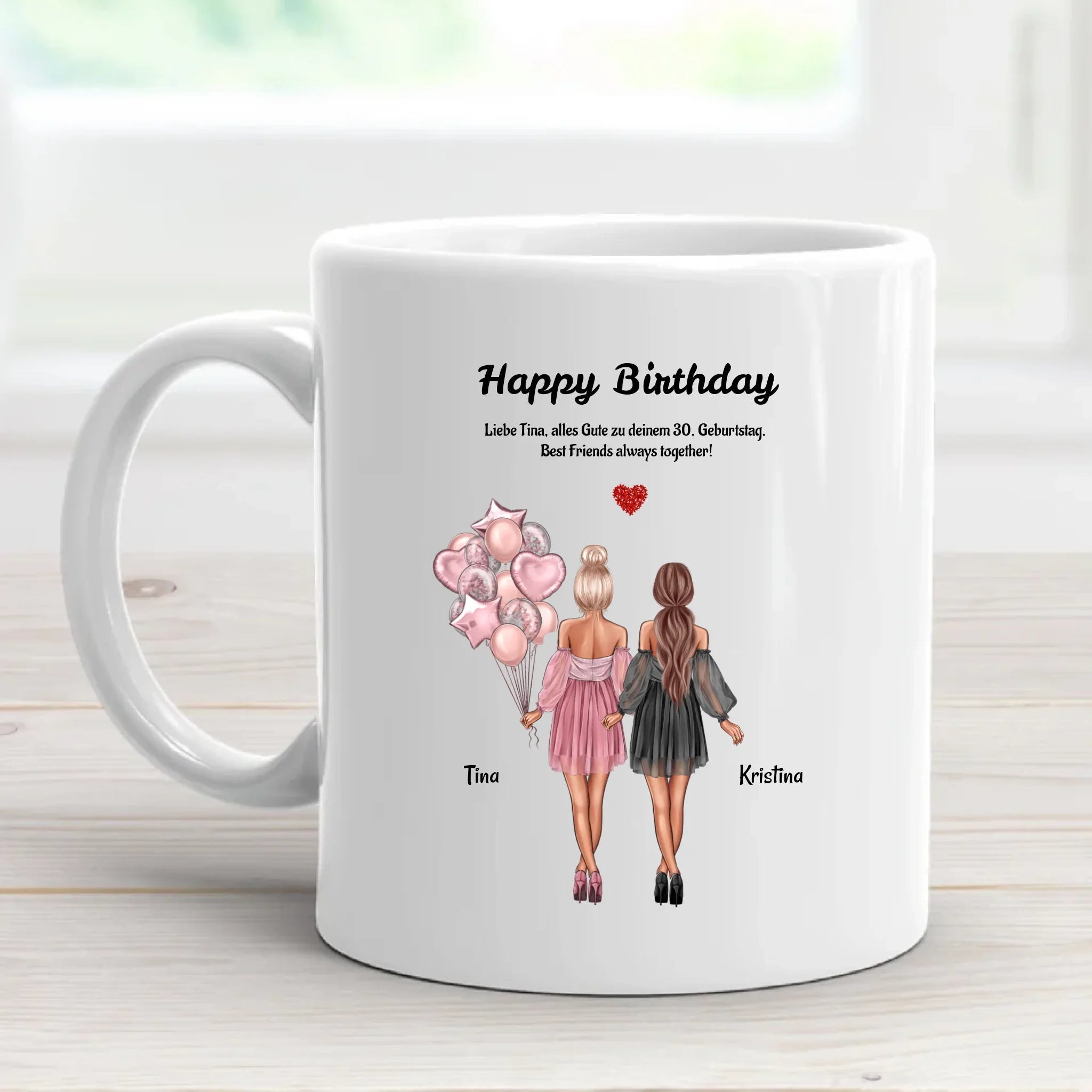 Geschenk Tasse für 2 Freundinnen zum Geburtstag personalisiert gestalten - Cantty
