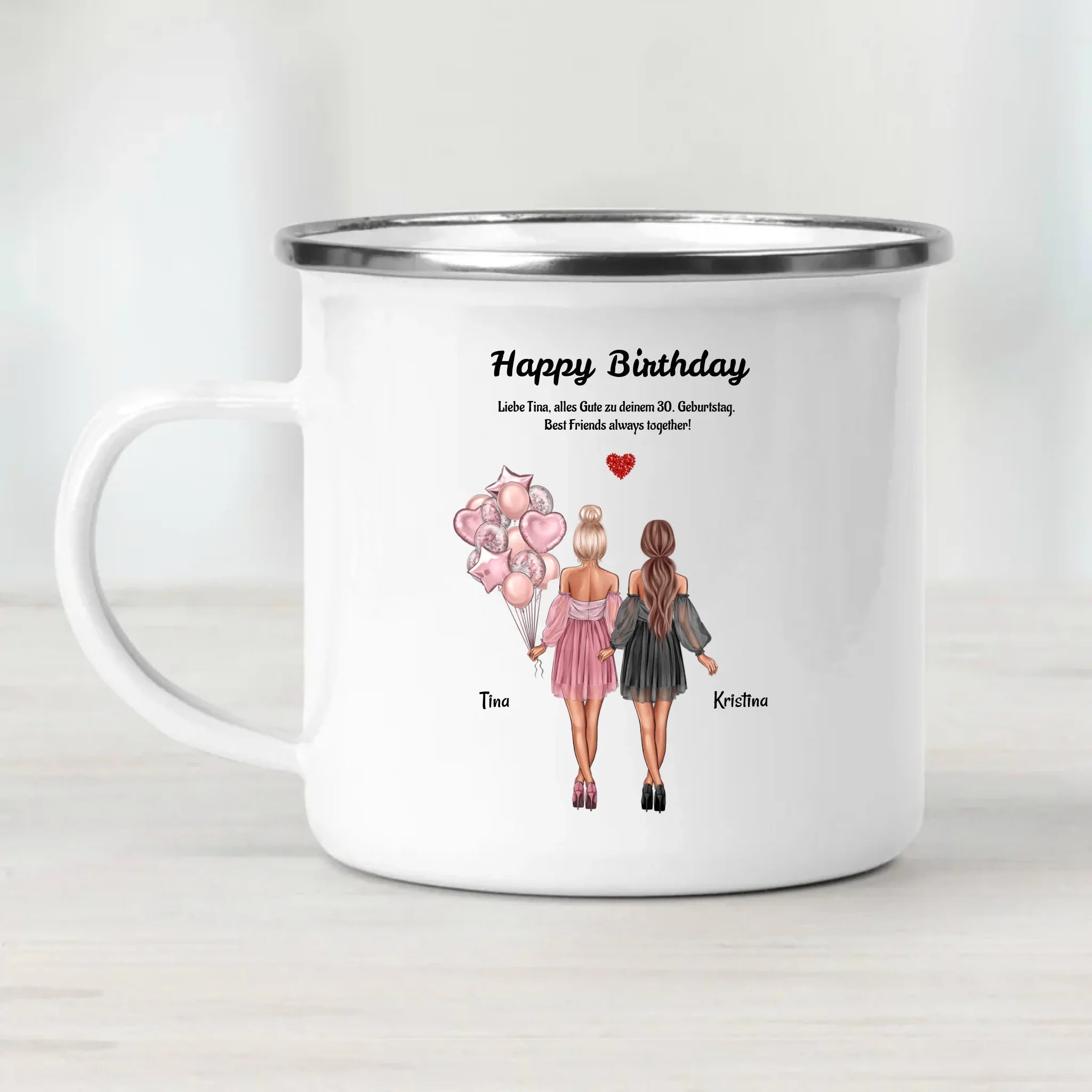 Geschenk Tasse für 2 Freundinnen zum Geburtstag personalisiert gestalten - Cantty