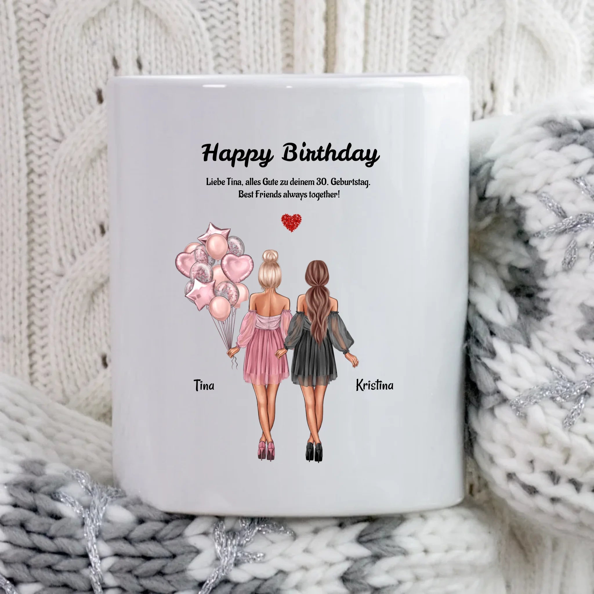 Geschenk Tasse für 2 Freundinnen zum Geburtstag personalisiert gestalten - Cantty