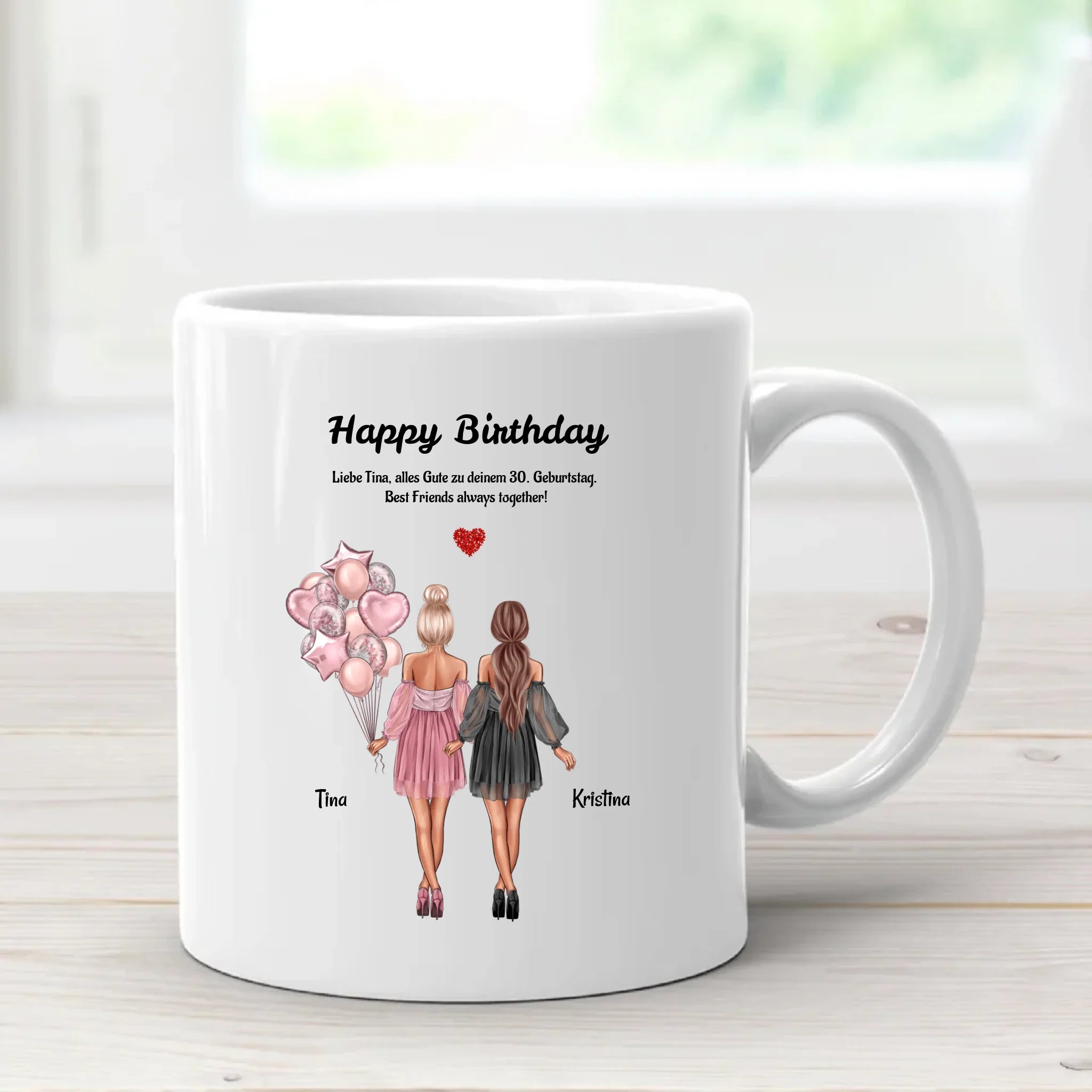 Geschenk Tasse für 2 Freundinnen zum Geburtstag personalisiert gestalten - Cantty