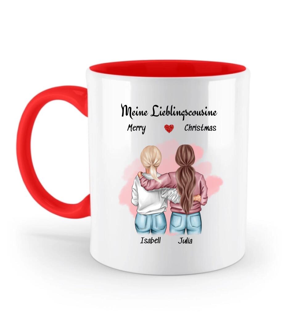 Geschenk Tasse für Cousine zu Weihanchten bedrucken - Cantty