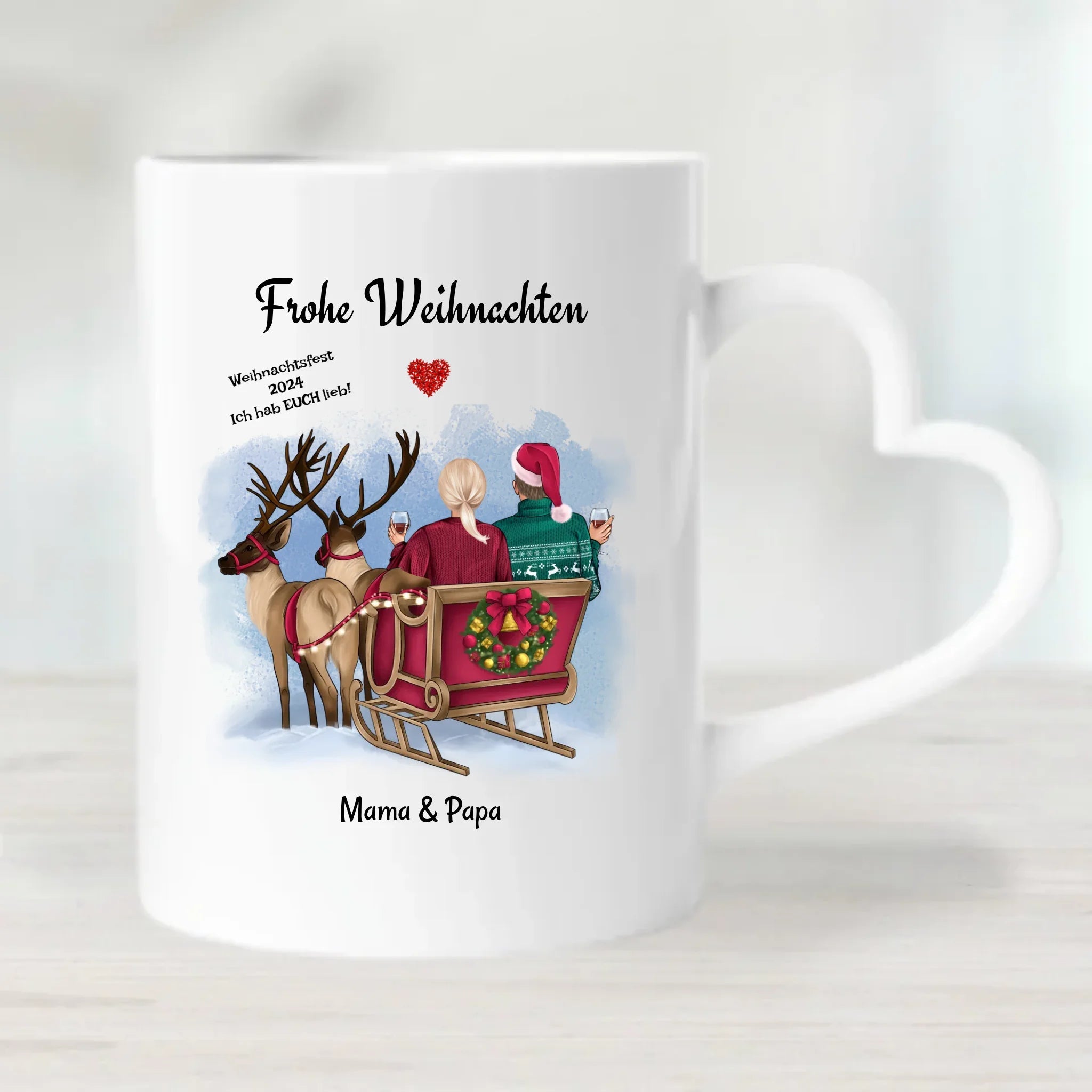 Geschenk Tasse für Eltern zu Weihnachten gestalten - Cantty