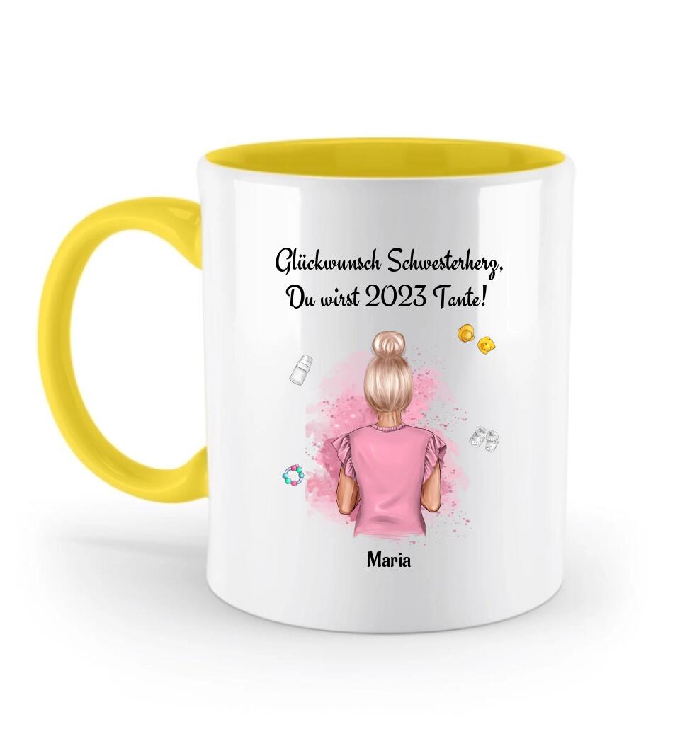 Geschenk Tasse für Schwester Baby Ankündigung - Cantty