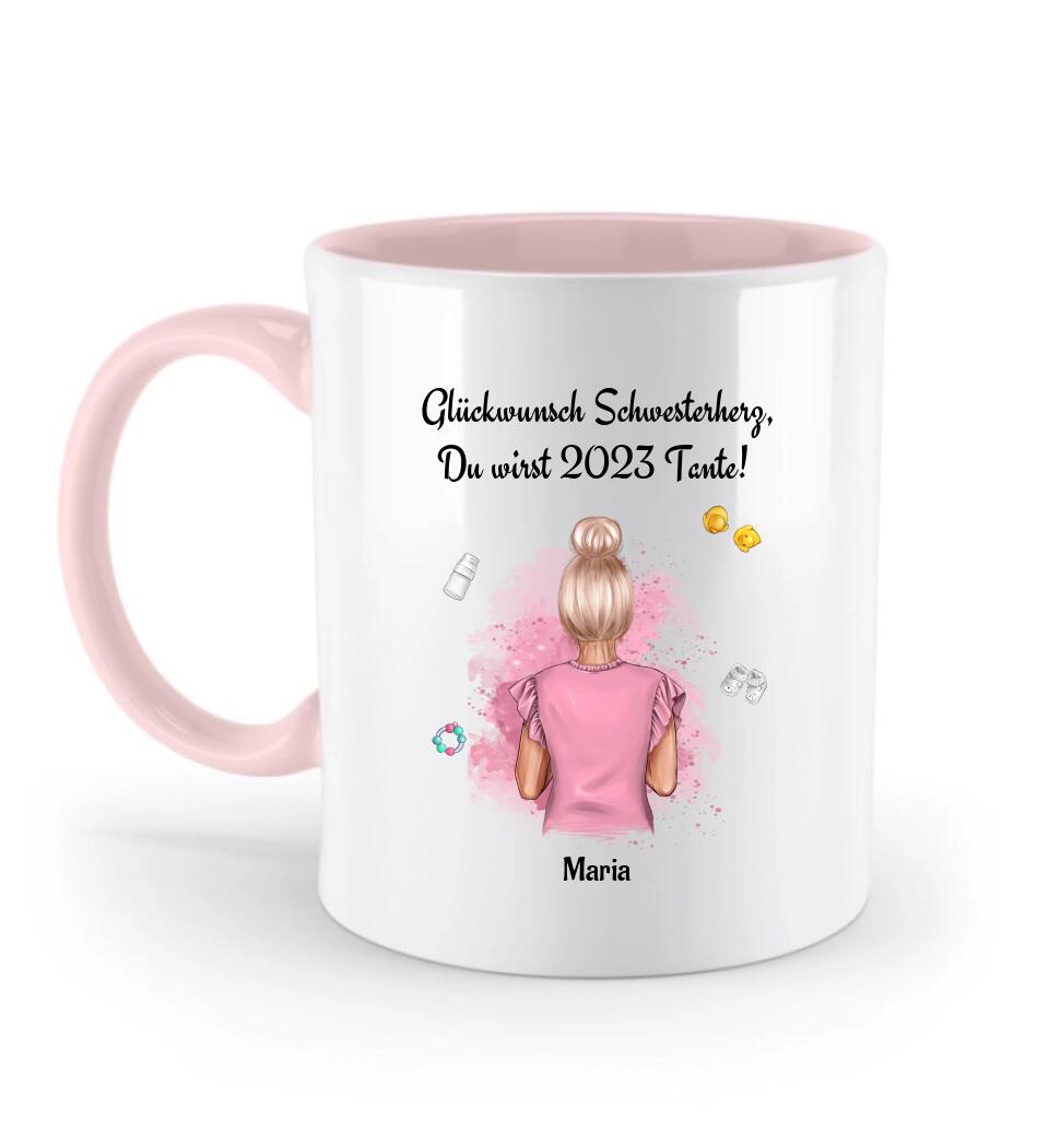 Geschenk Tasse für Schwester Baby Ankündigung - Cantty