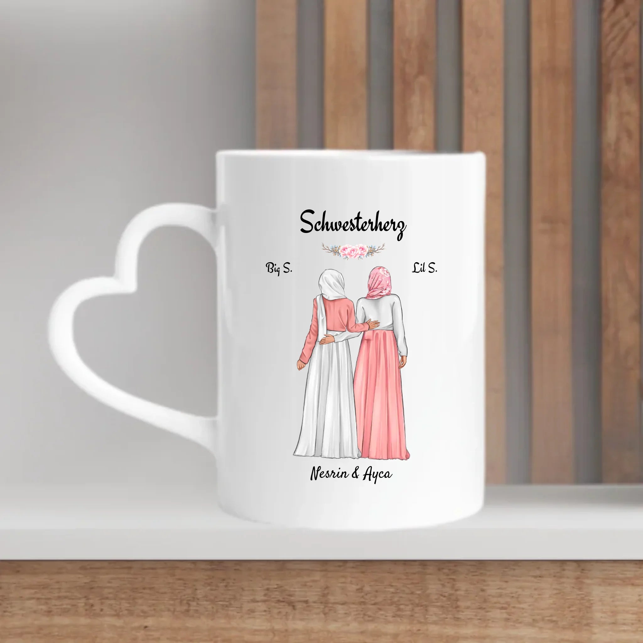 Geschenk Tasse für Schwester mit muslimischer Kleidung Kopftuch - Cantty