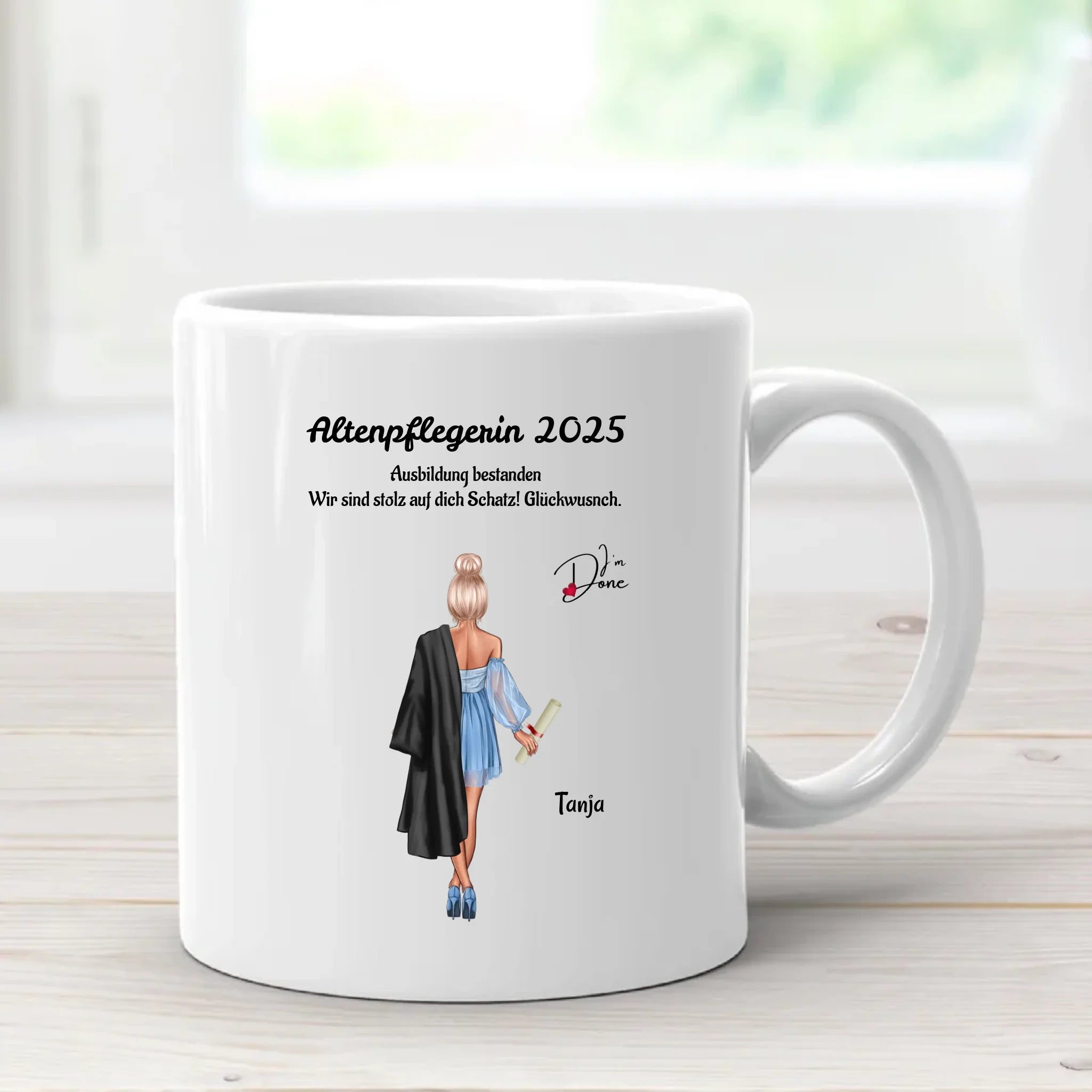 Geschenk Tasse Mädchen Ausbildung bestanden personalisiert - Cantty