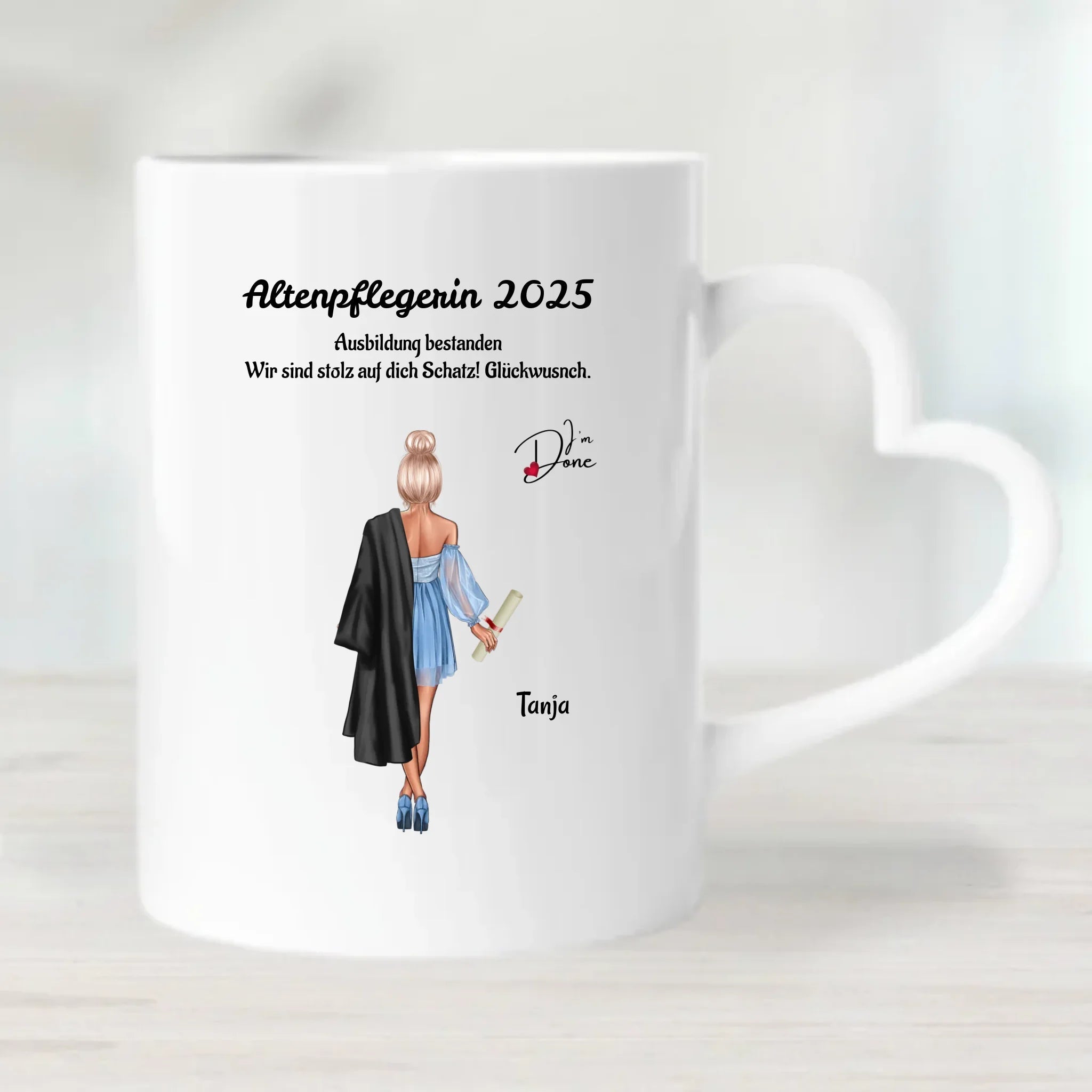 Geschenk Tasse Mädchen Ausbildung bestanden personalisiert - Cantty
