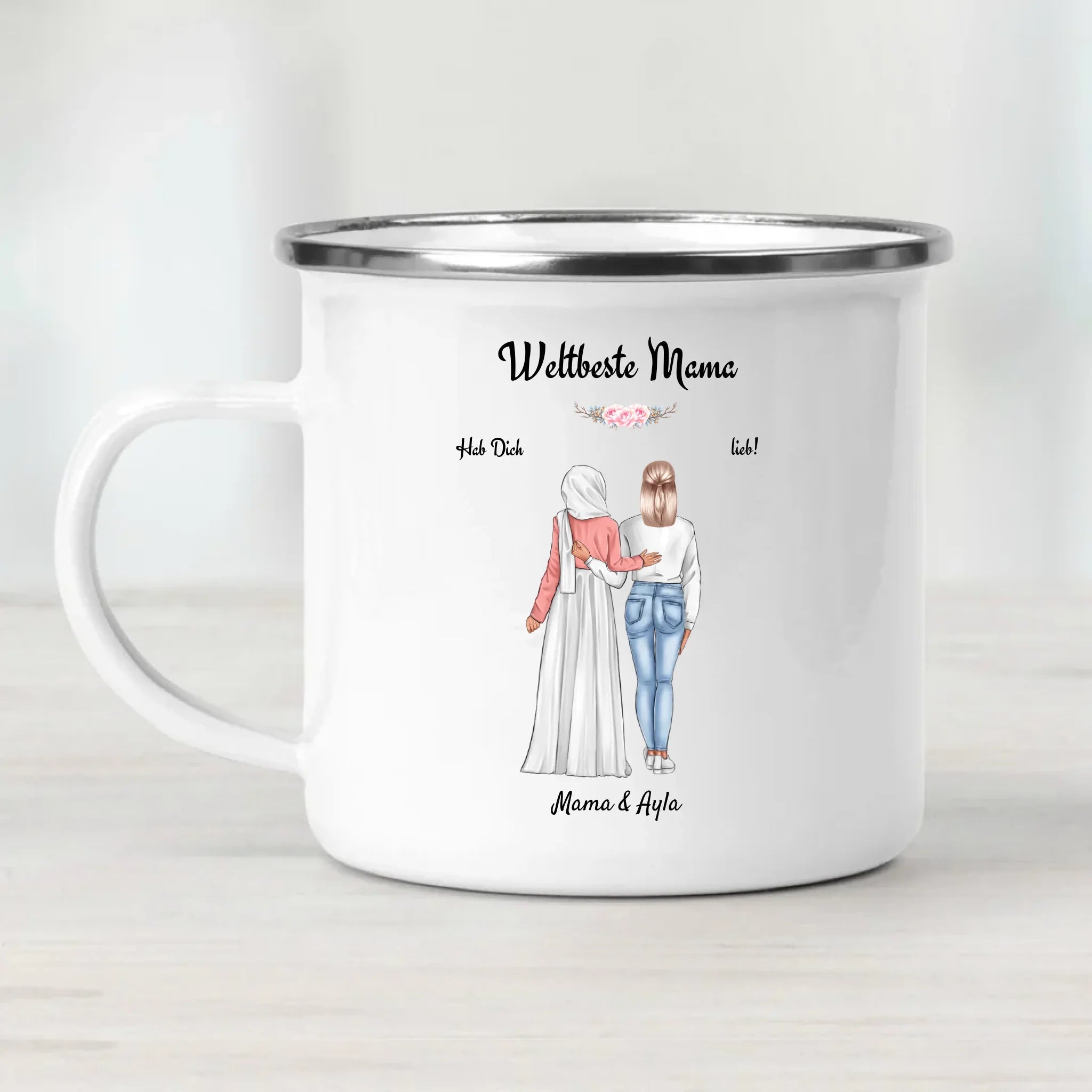 Geschenk Tasse Mutter Tochter muslimischer Kleidung Kopftuch Burqa Hidschäb - Cantty